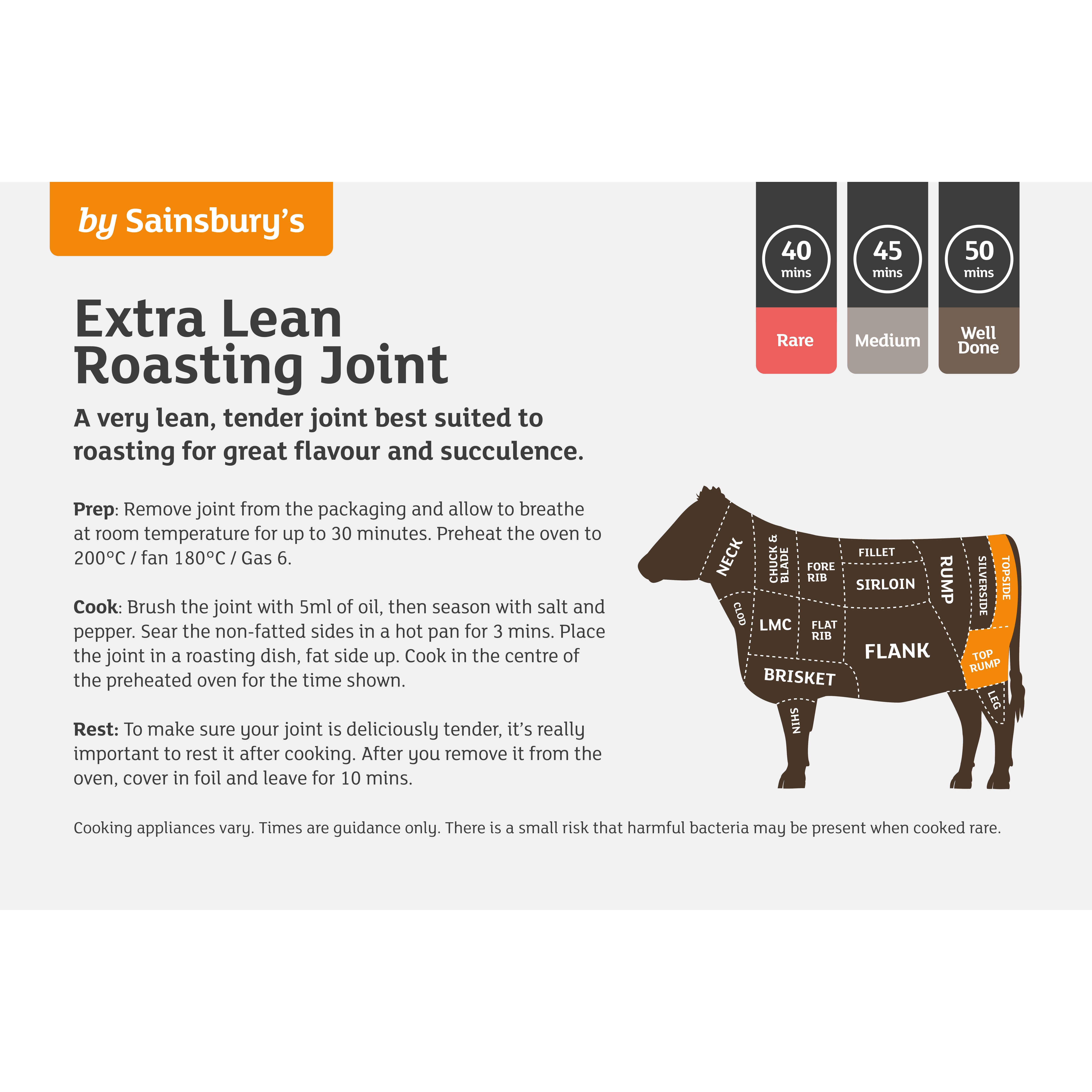 Sainsbury's British or Irish 21 Day Matured Extra Lean Beef Roasting Joint 500g thumbnail 2
