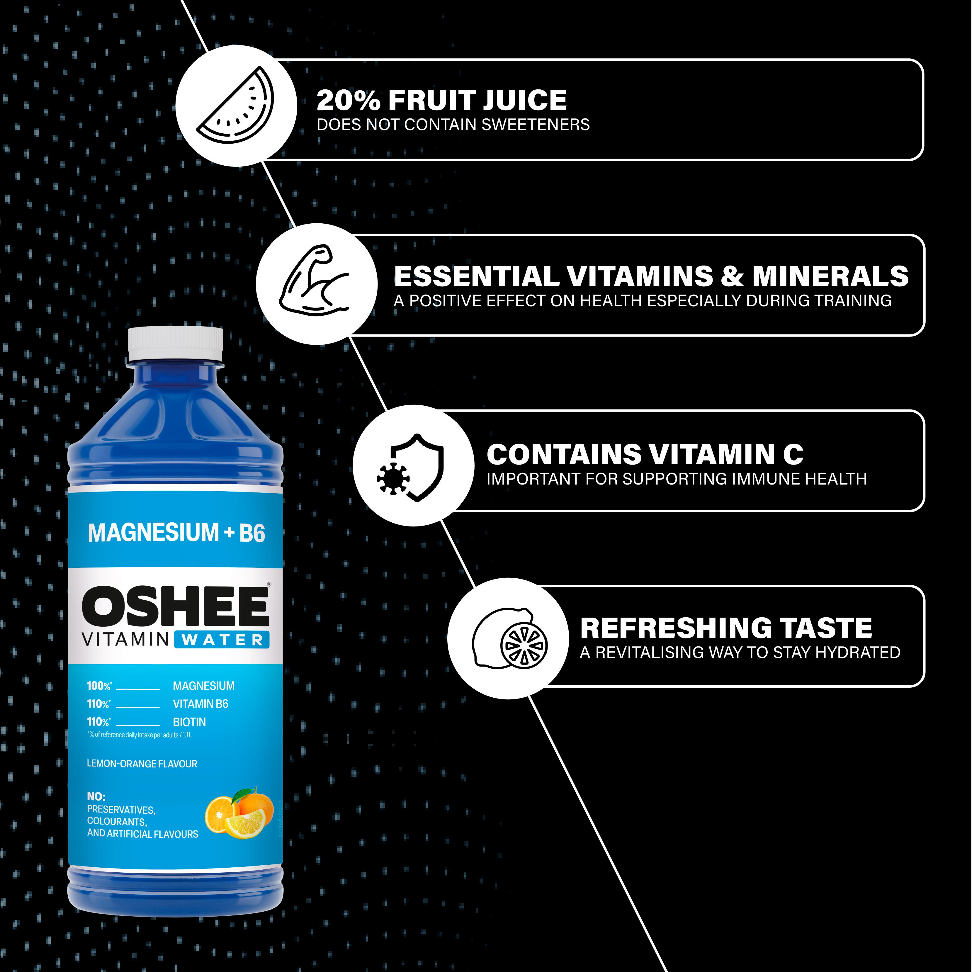 Oshee Vitamin Water Lemon & Orange Flavour 555ml thumbnail 3