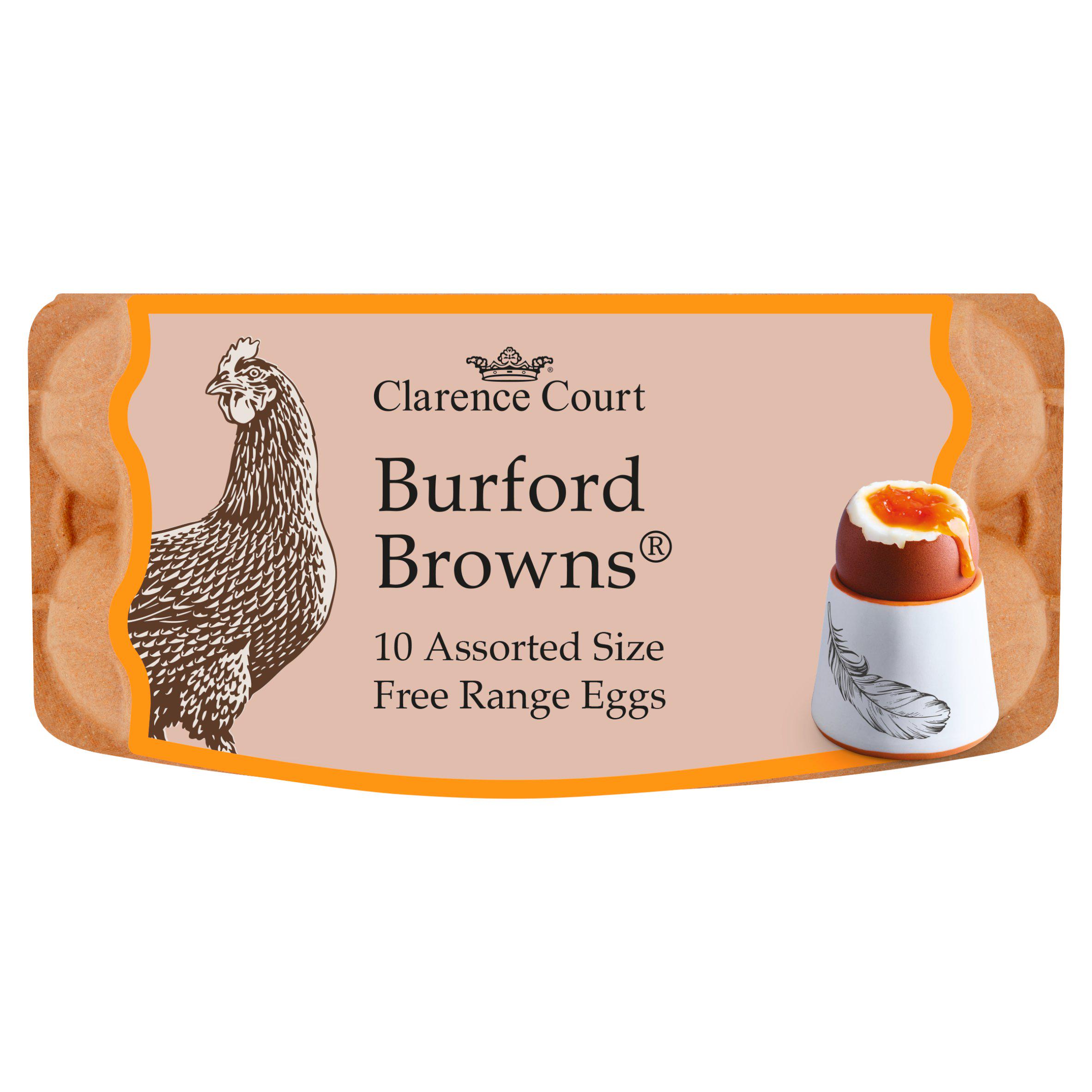 Clarence Court Mabel Pearman's Burford Browns Free Range Eggs with Deep Brown Coloured Shells x10