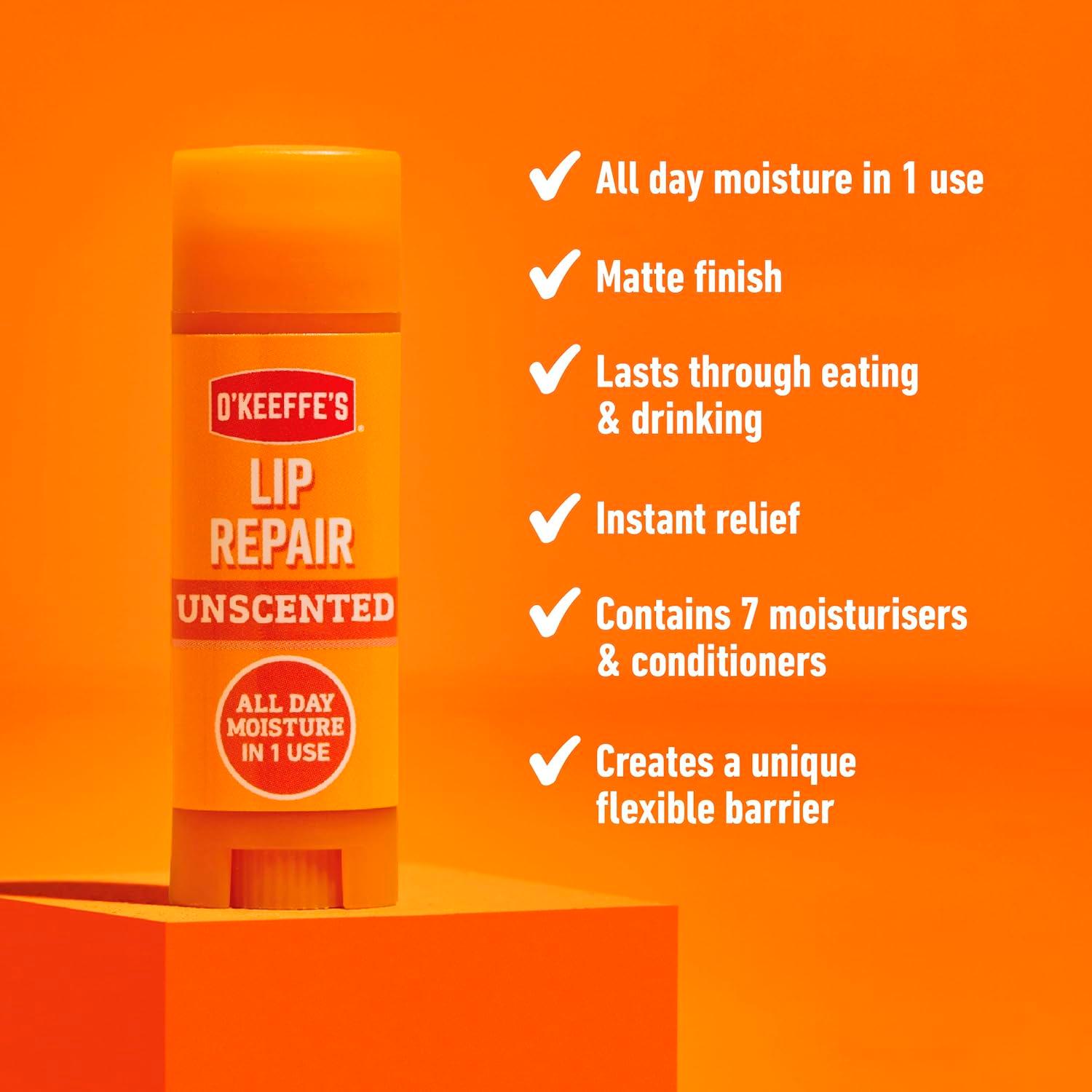 O'Keeffe's Lip Repair Unscented Lip Balm 4.2g thumbnail 3
