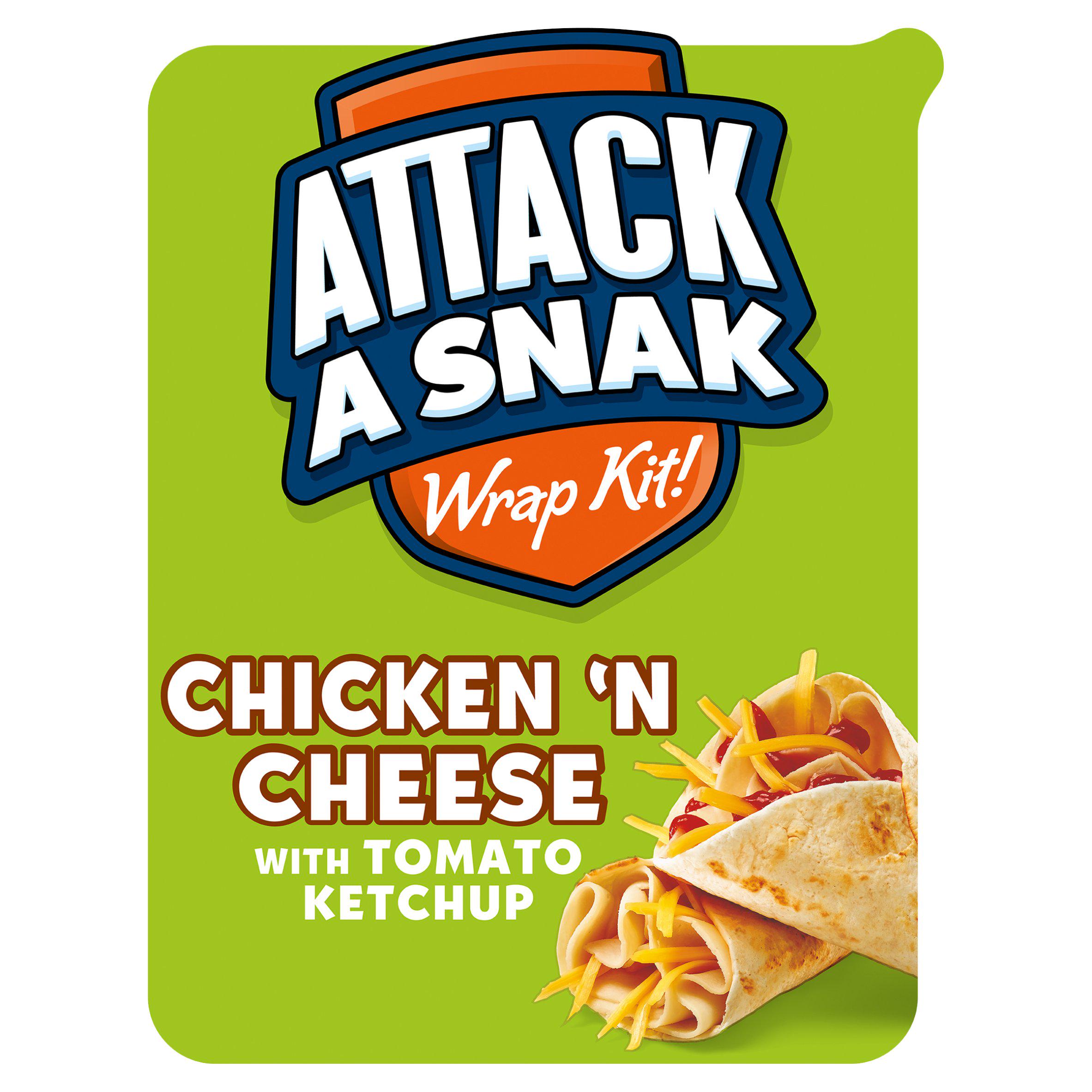 Attack a Snak Chicken & Cheese Wrap Kit with Tomato Ketchup 86g