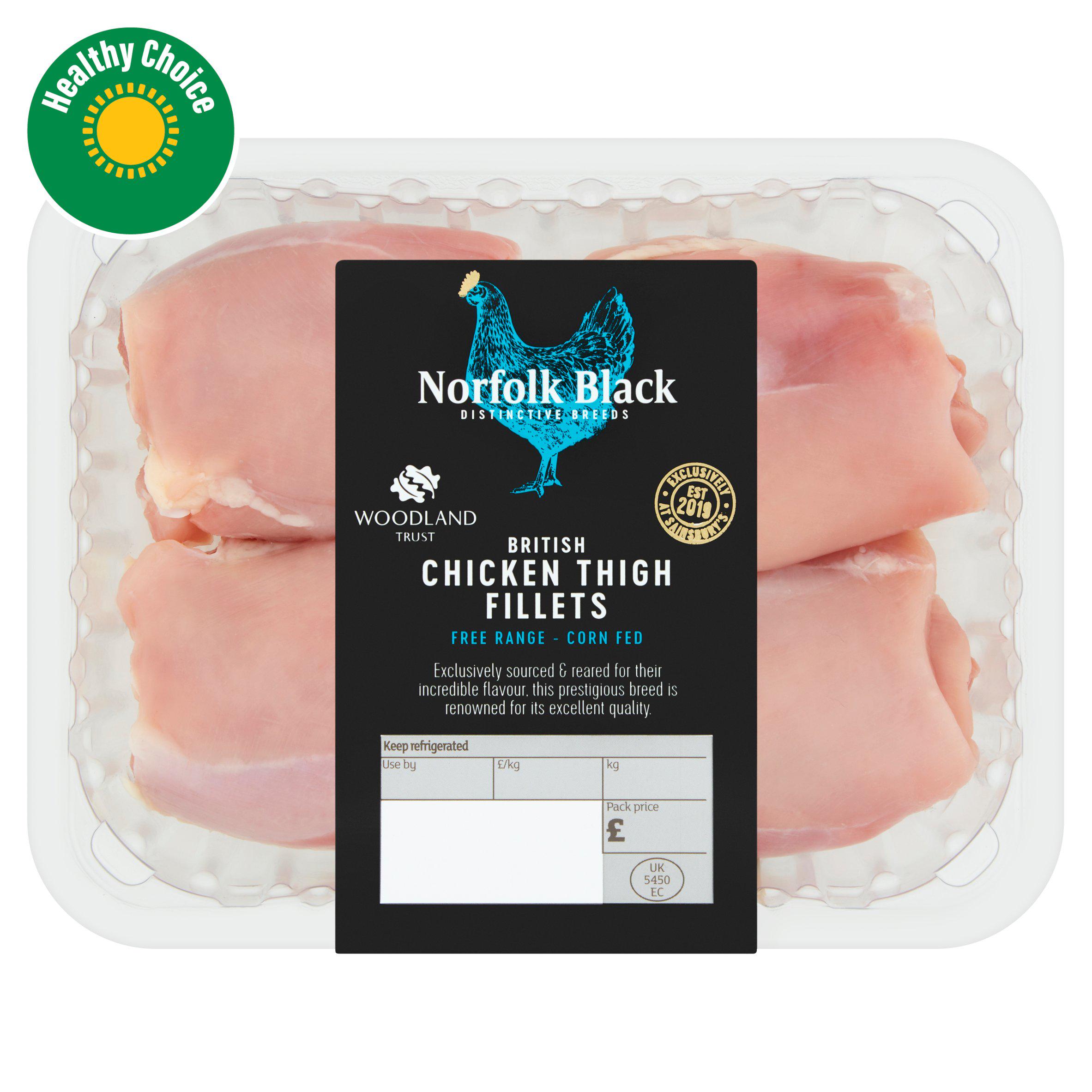 Sainsbury's (Approx. 360g) British Free Range Norfolk Black Corn Fed Chicken Thigh Fillets