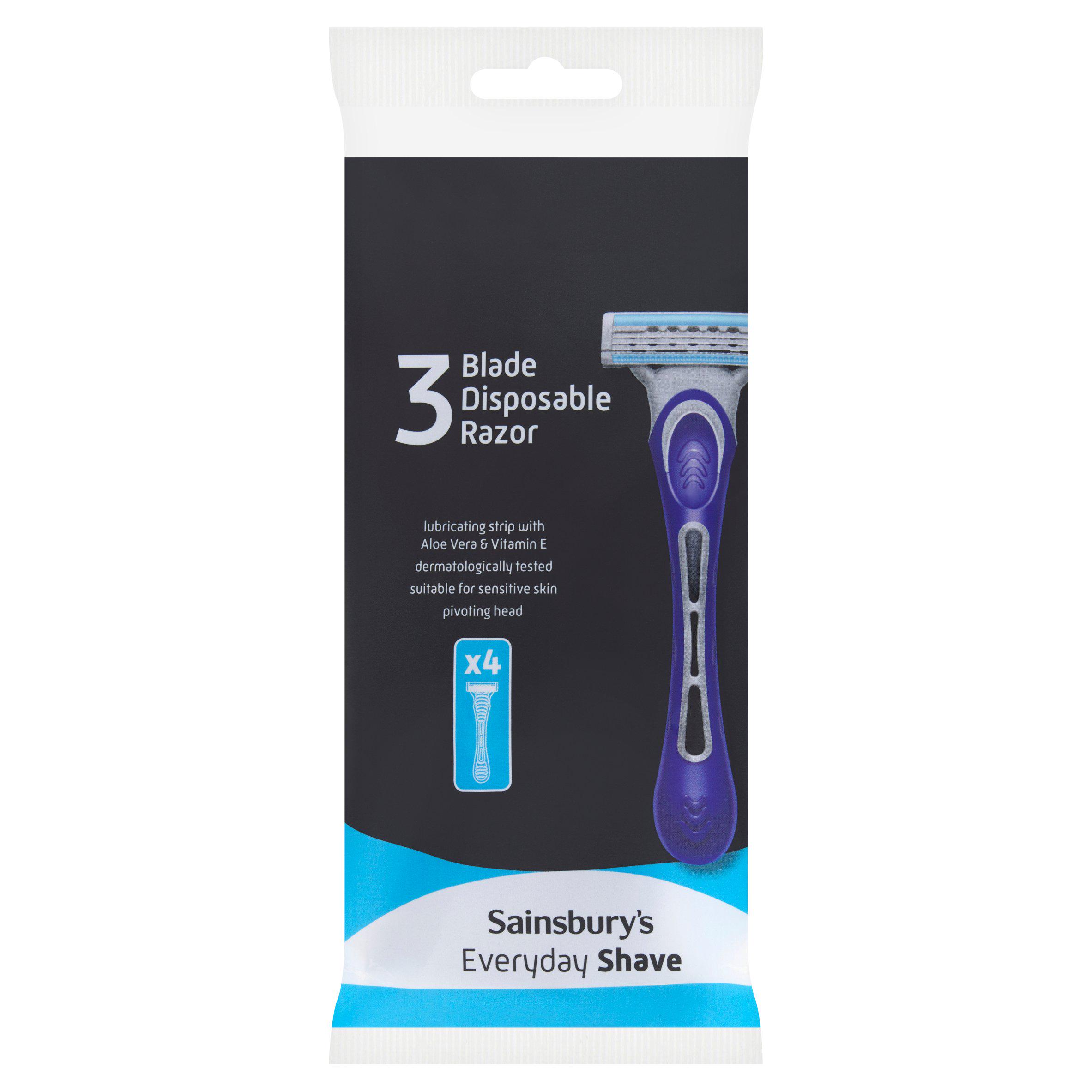 Sainsbury's Everyday 3 Blade Disposable Razor x4