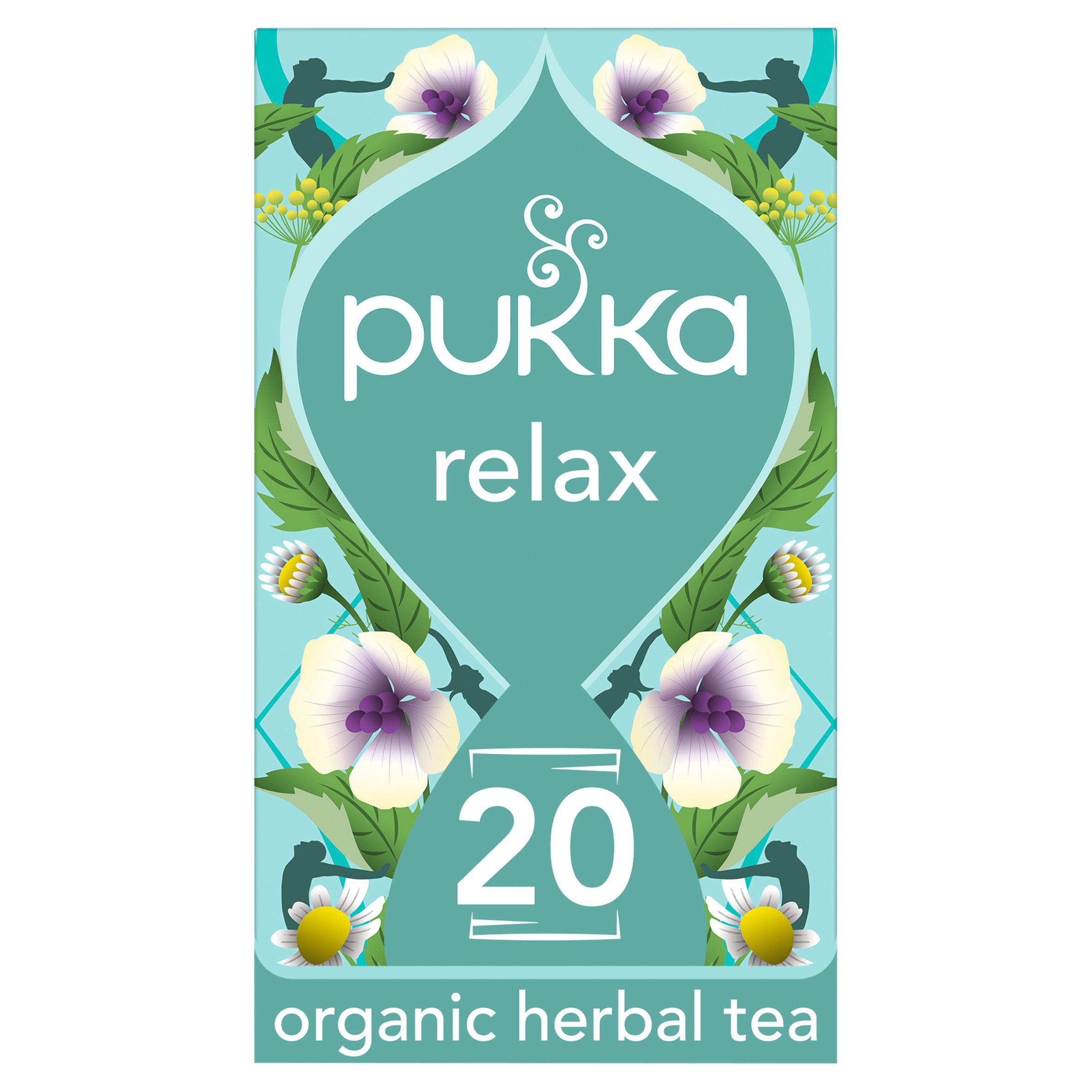 Pukka Organic Relax Tea With Chamomile x20 Home Compostable Herbal Tea Bags