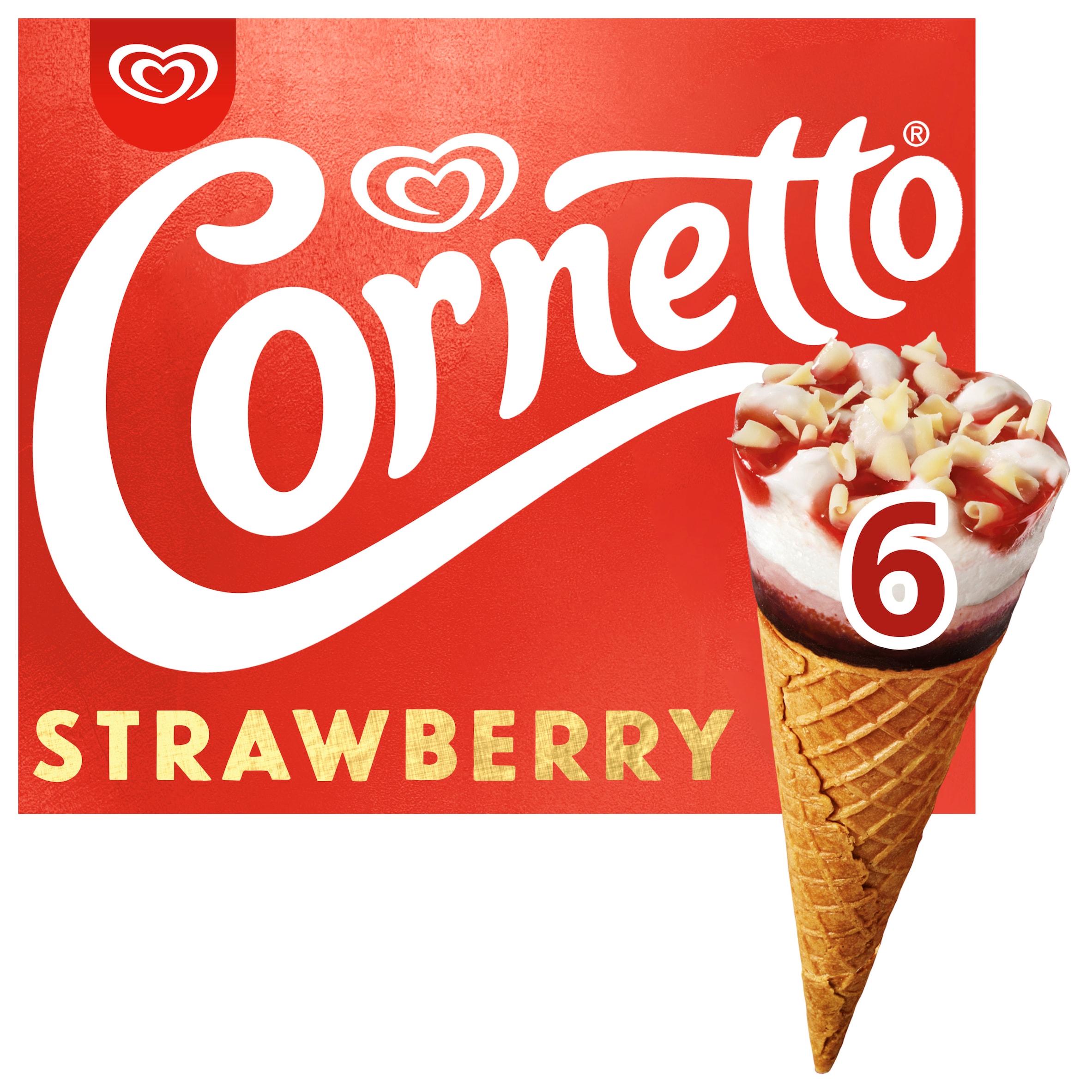Cornetto Strawberry Ice Cream Cones 6x90ml thumbnail 2