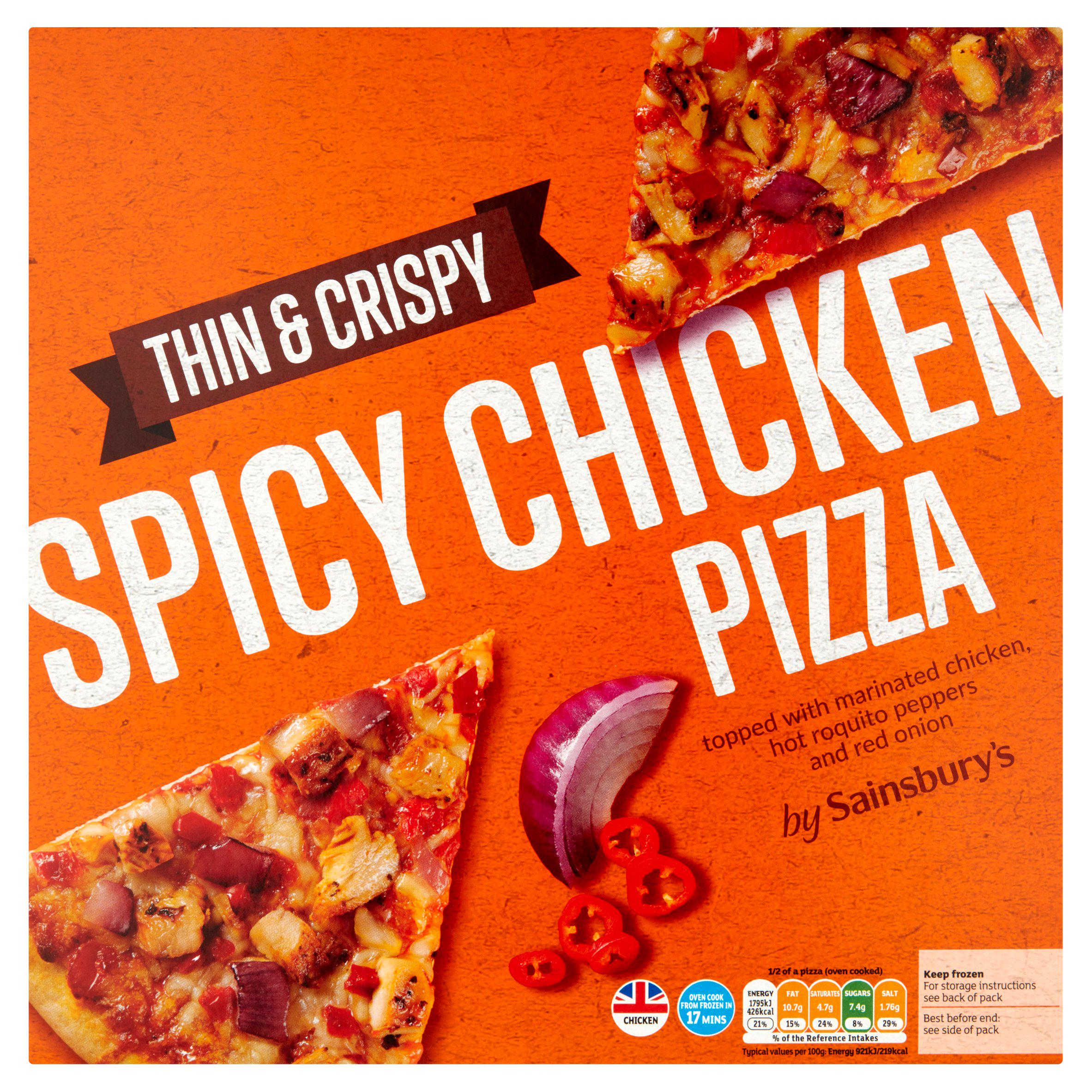 Sainsbury's Spicy Chicken Pizza 388g