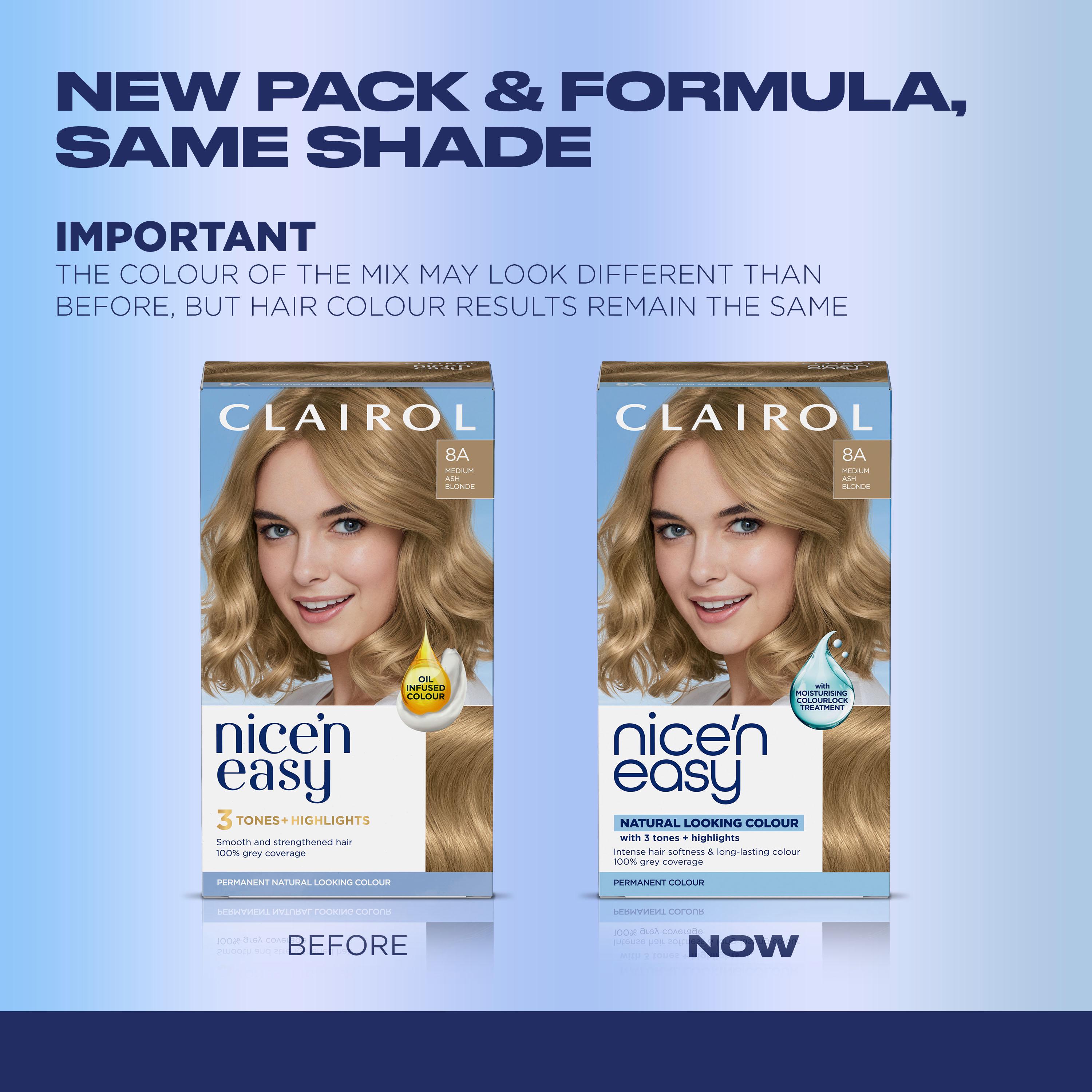 Clairol Nice'N Easy Medium Ash Blonde 8A Permanent Crème Hair Dye thumbnail 2