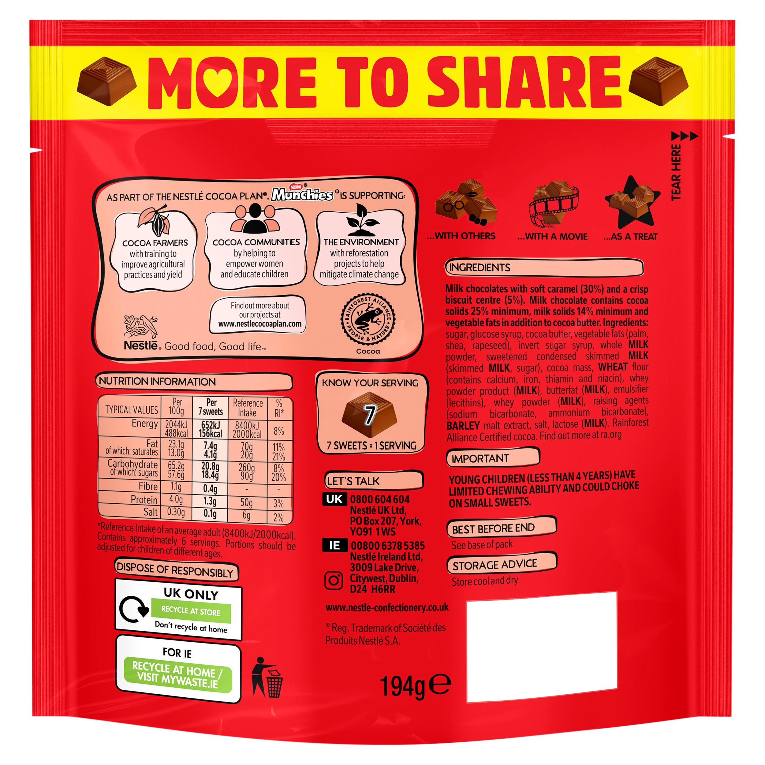 Munchies Milk Chocolate & Caramel More to Share Sharing Bag 194g thumbnail 3