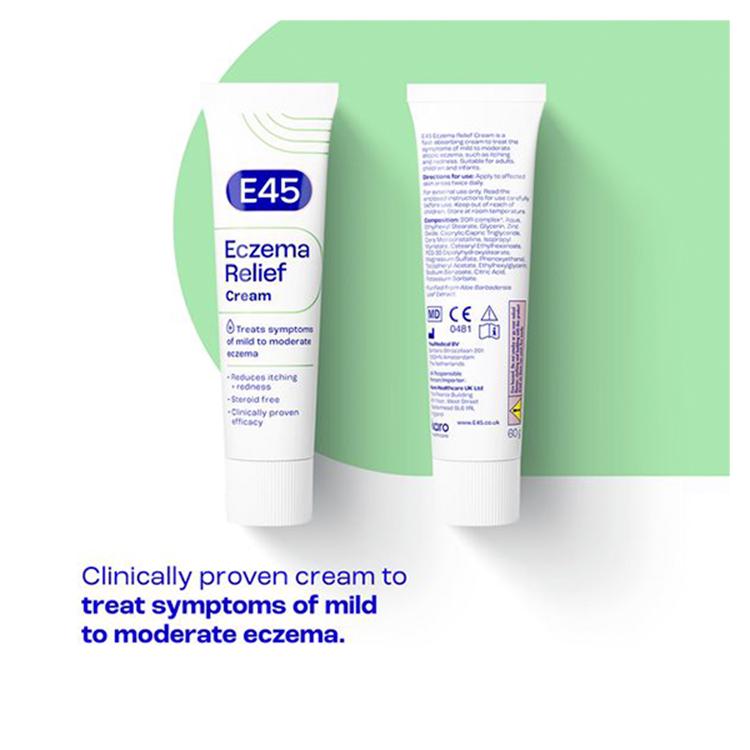 E45 Eczema Repair Emollient Cream for Very Dry Itchy Skin 60g thumbnail 2