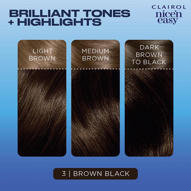 Clairol Nice'N Easy Brown Black 3 Permanent Crème Hair Dye thumbnail 2