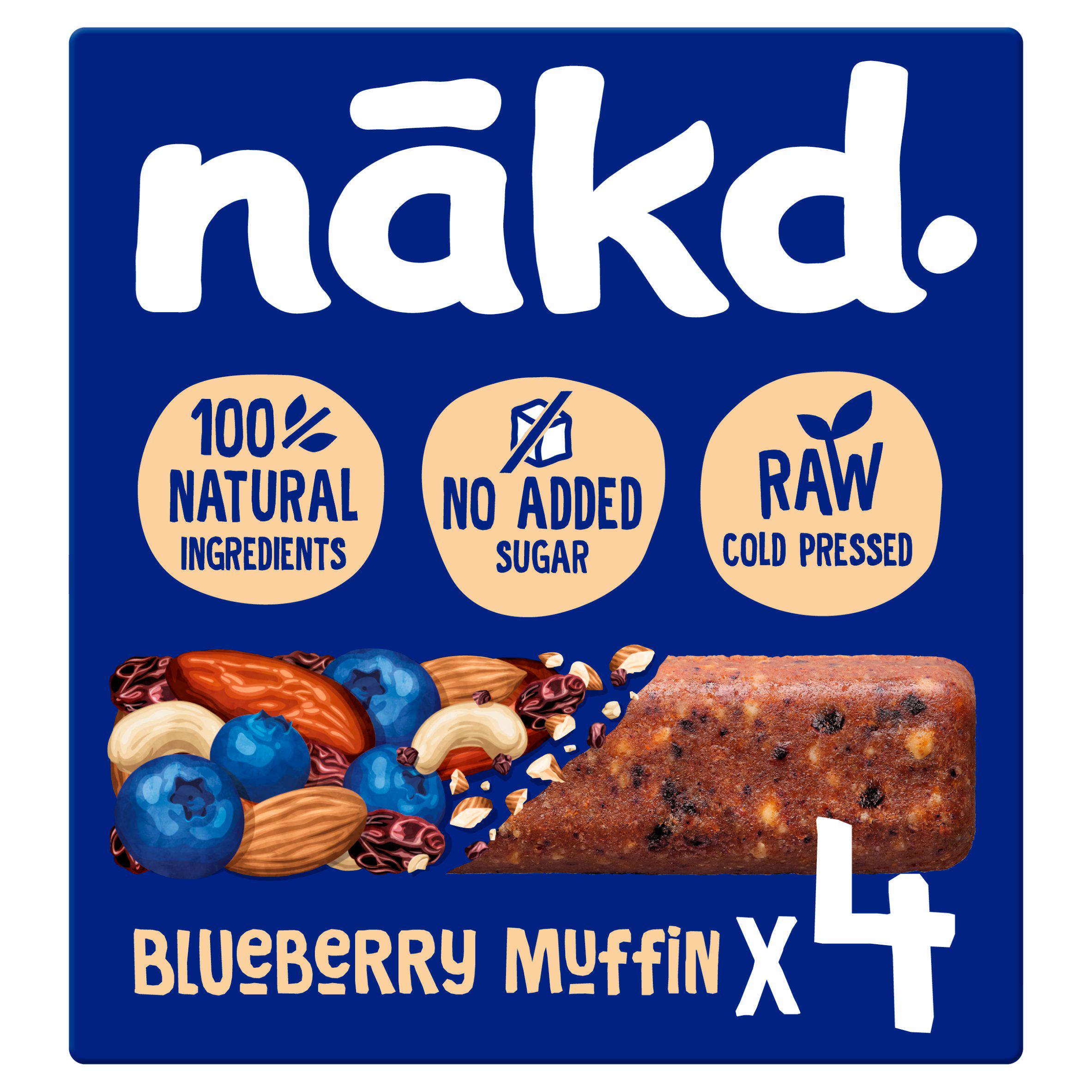 Nakd Blueberry Muffin Fruit & Nut Bars 4x35g