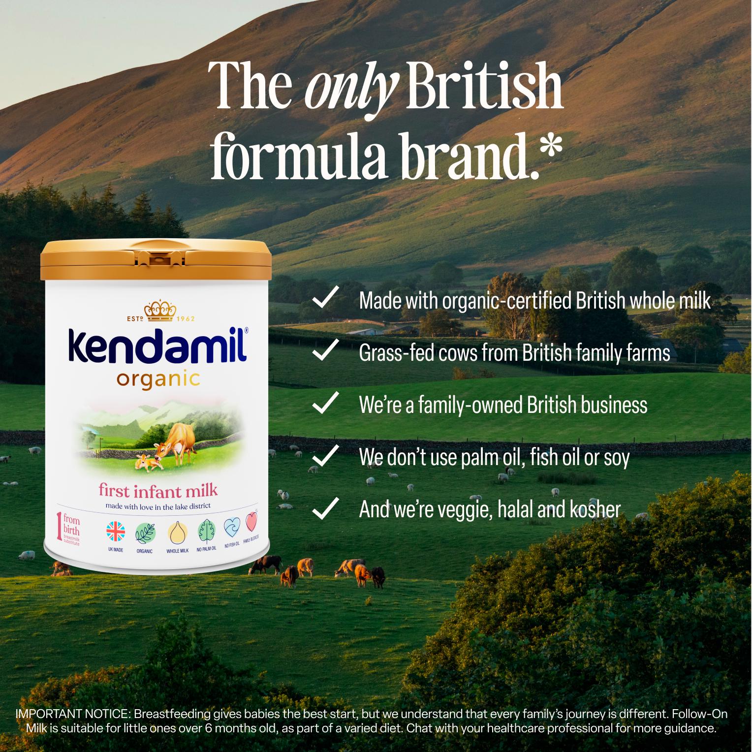 Kendamil Organic 1 First Infant Baby Milk Powder Formula from Birth 800g thumbnail 4