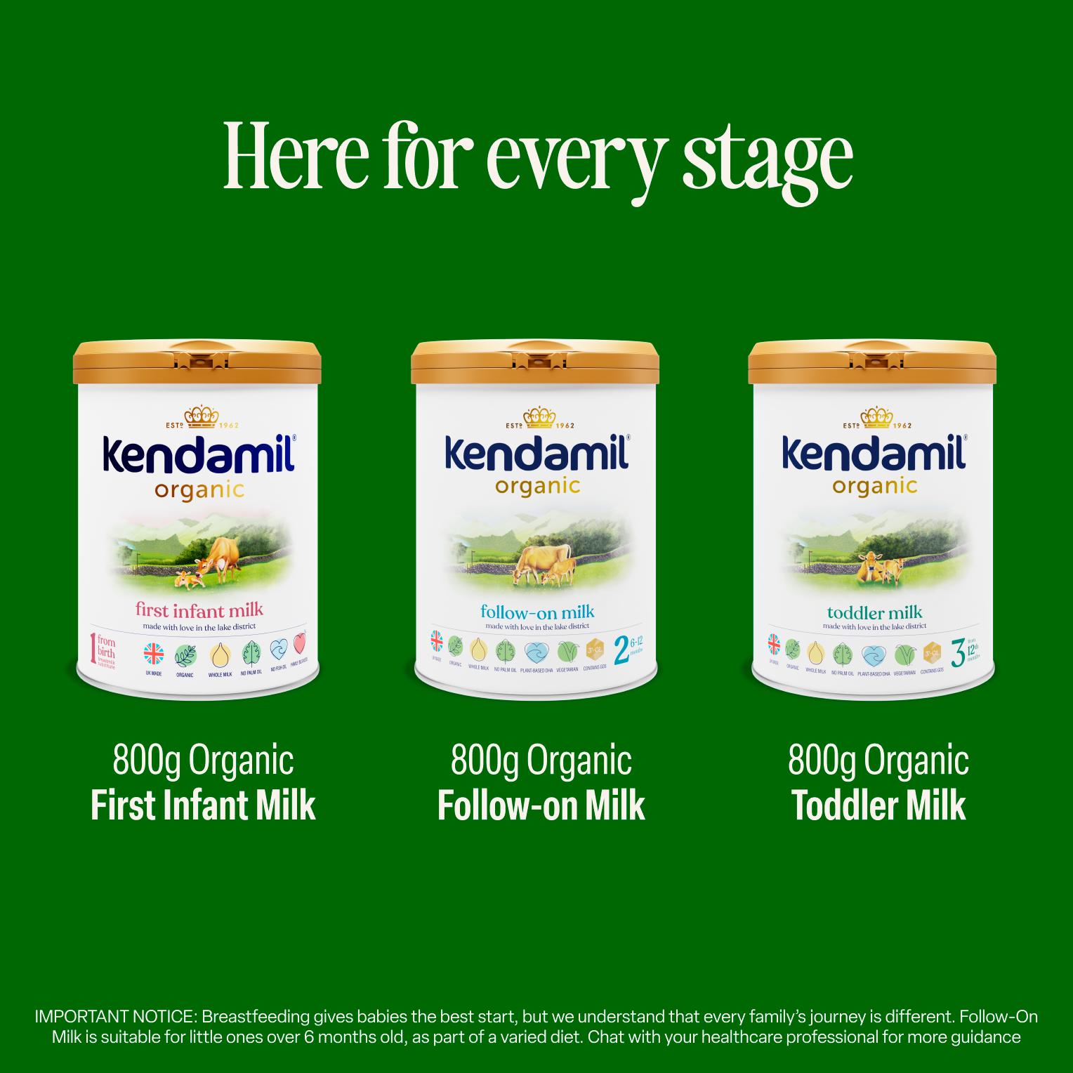 Kendamil Organic 1 First Infant Baby Milk Powder Formula from Birth 800g thumbnail 5