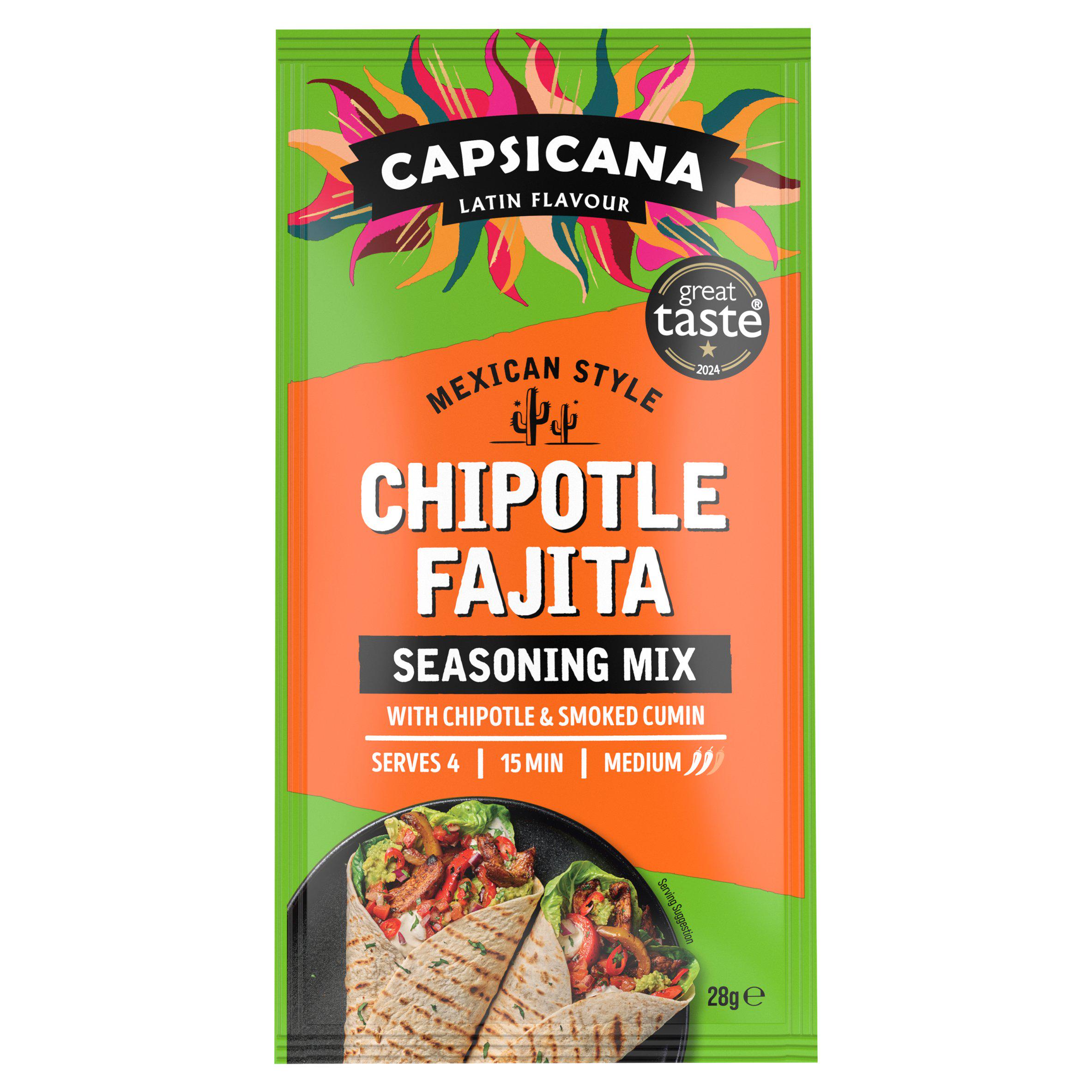Capsicana Mexican Smoked Cumin & Chipotle Fajita Seasoning Mix Medium/Hot