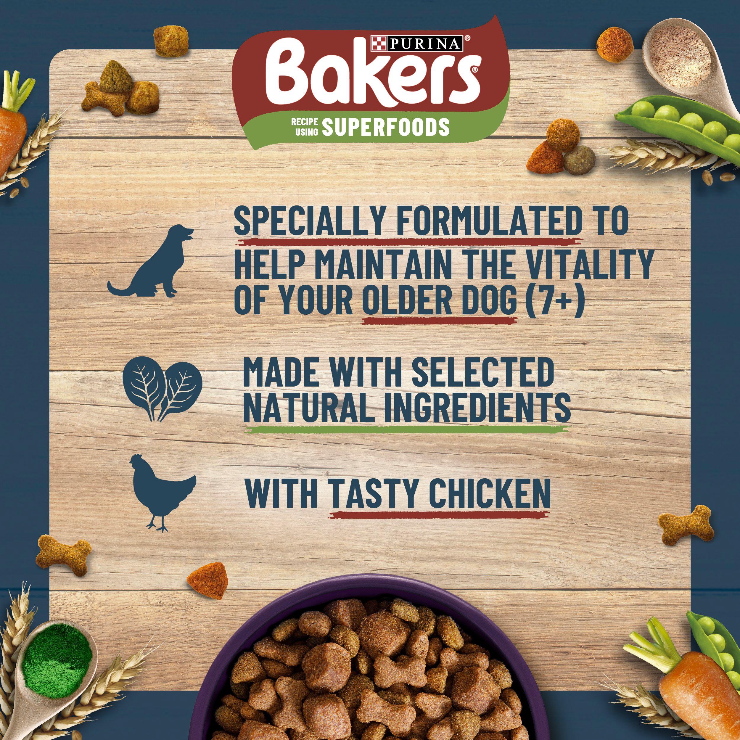 Bakers Senior Chicken with Vegetables Dry Dog Food 1.1kg thumbnail 5