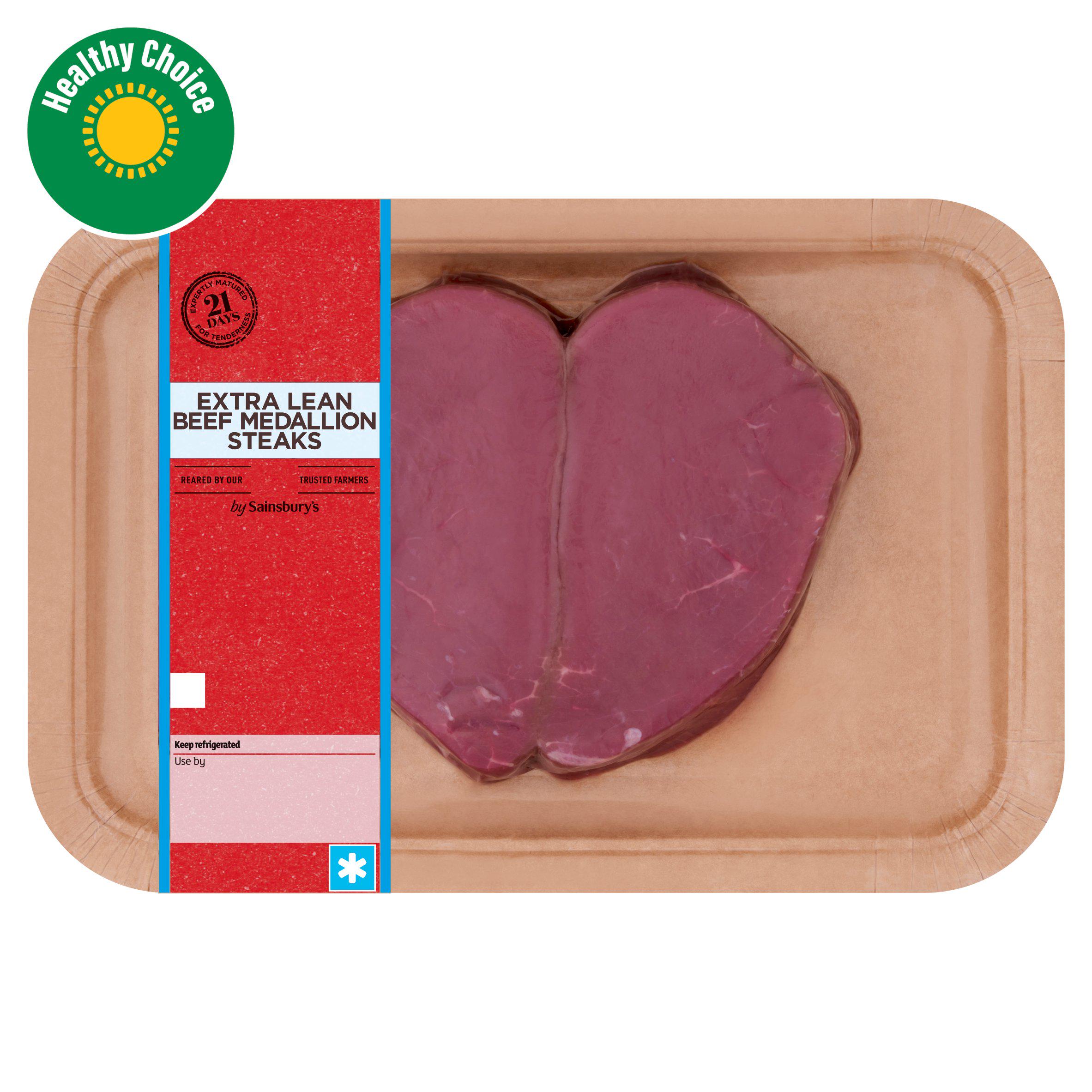 Sainsbury's Extra Lean Beef Medallion Steaks 340g