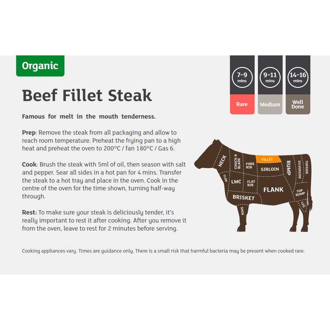 Sainsbury's 30 Days Matured British Beef Fillet Steak, So Organic 170g thumbnail 2