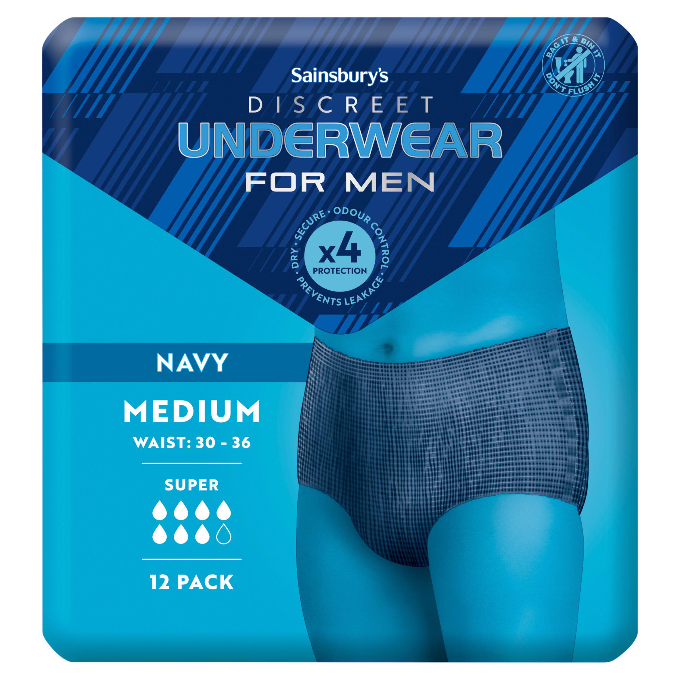 Sainsbury's Comfort Fit for Him Discreet Underwear Super Medium Pants x12