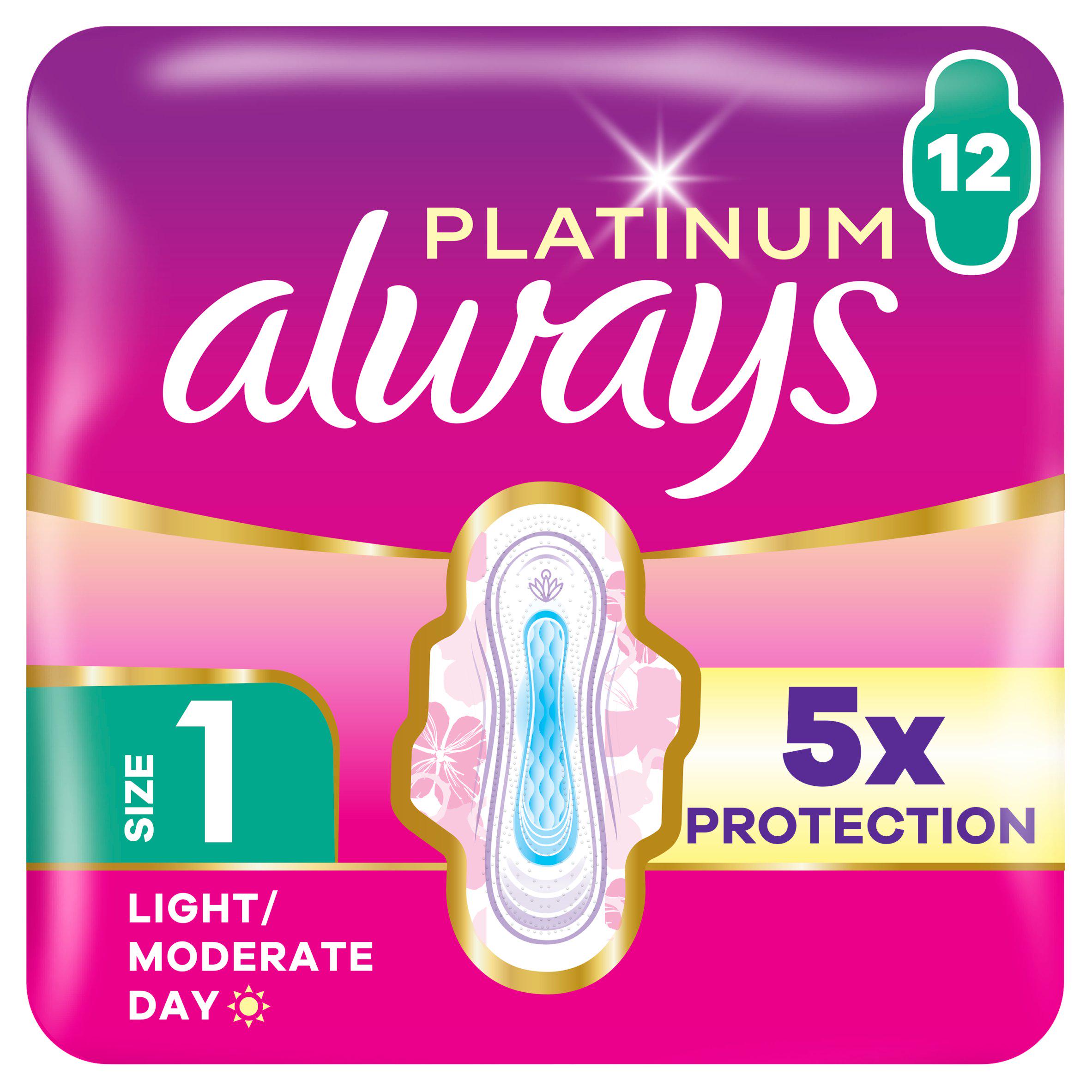 Always Platinum Normal Sanitary Towels Wings Size 1