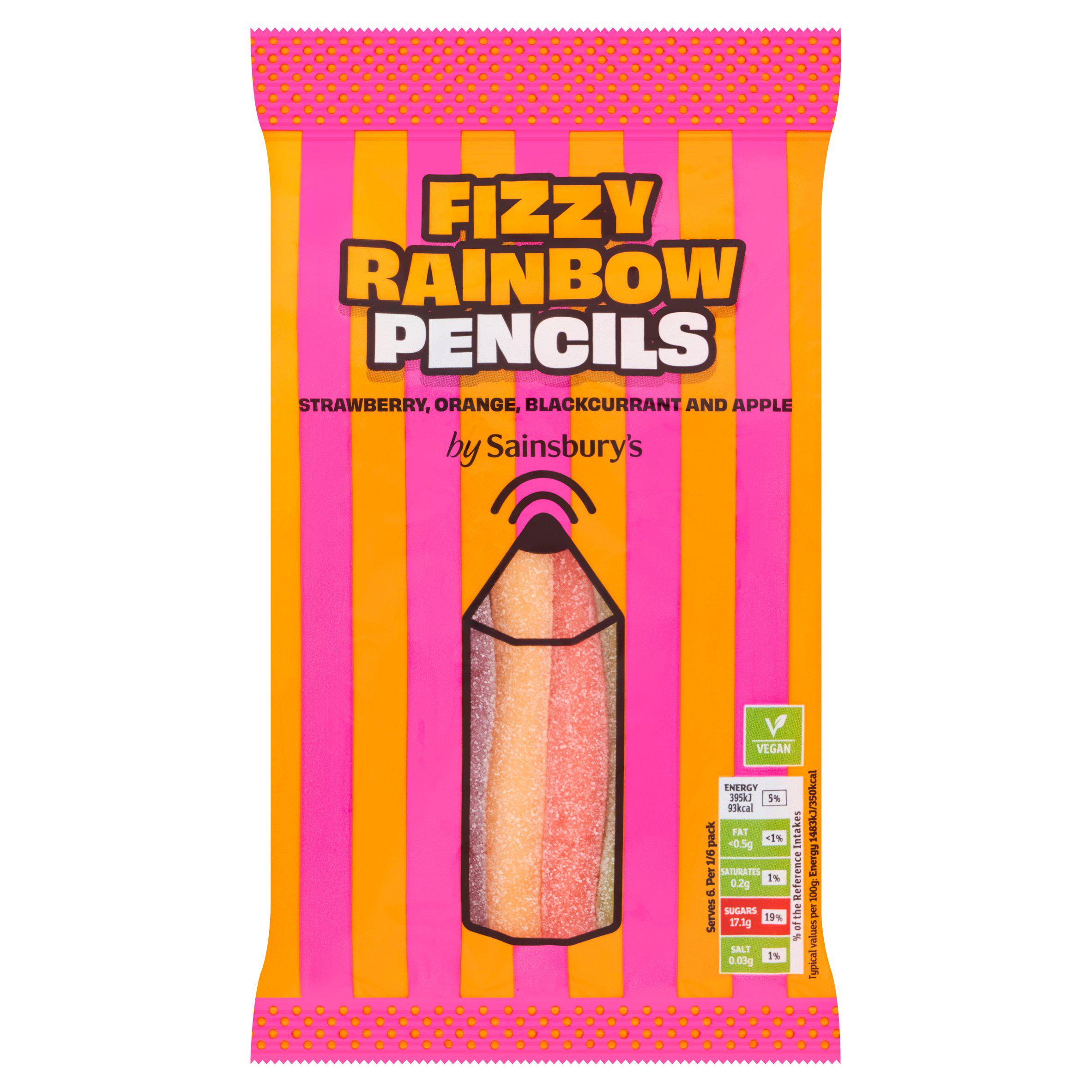 Sainsbury's Rainbow Pencil Sweets 160g