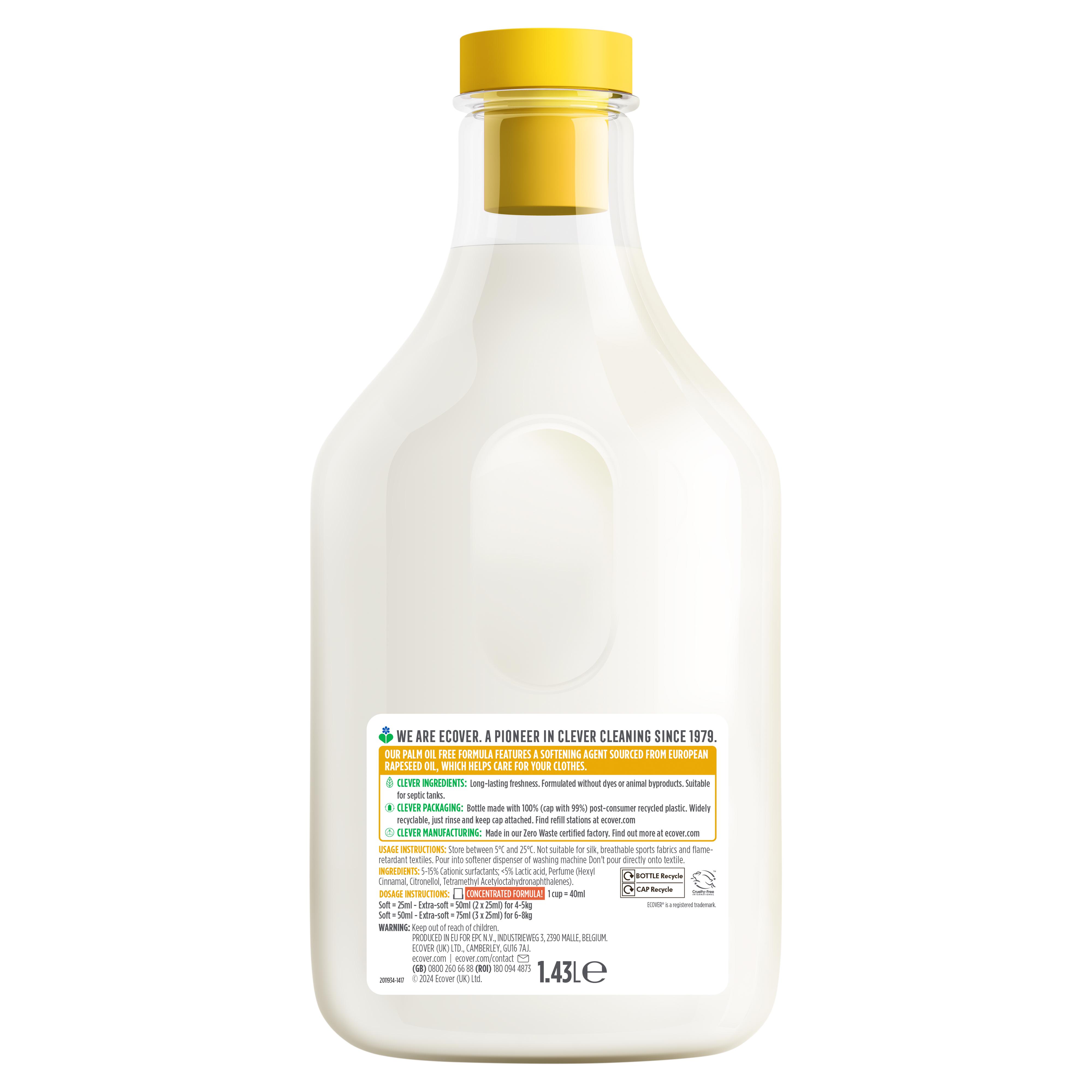 Ecover Fabric Softener Gardenia & Vanilla 47 Washes 1.43L thumbnail 2