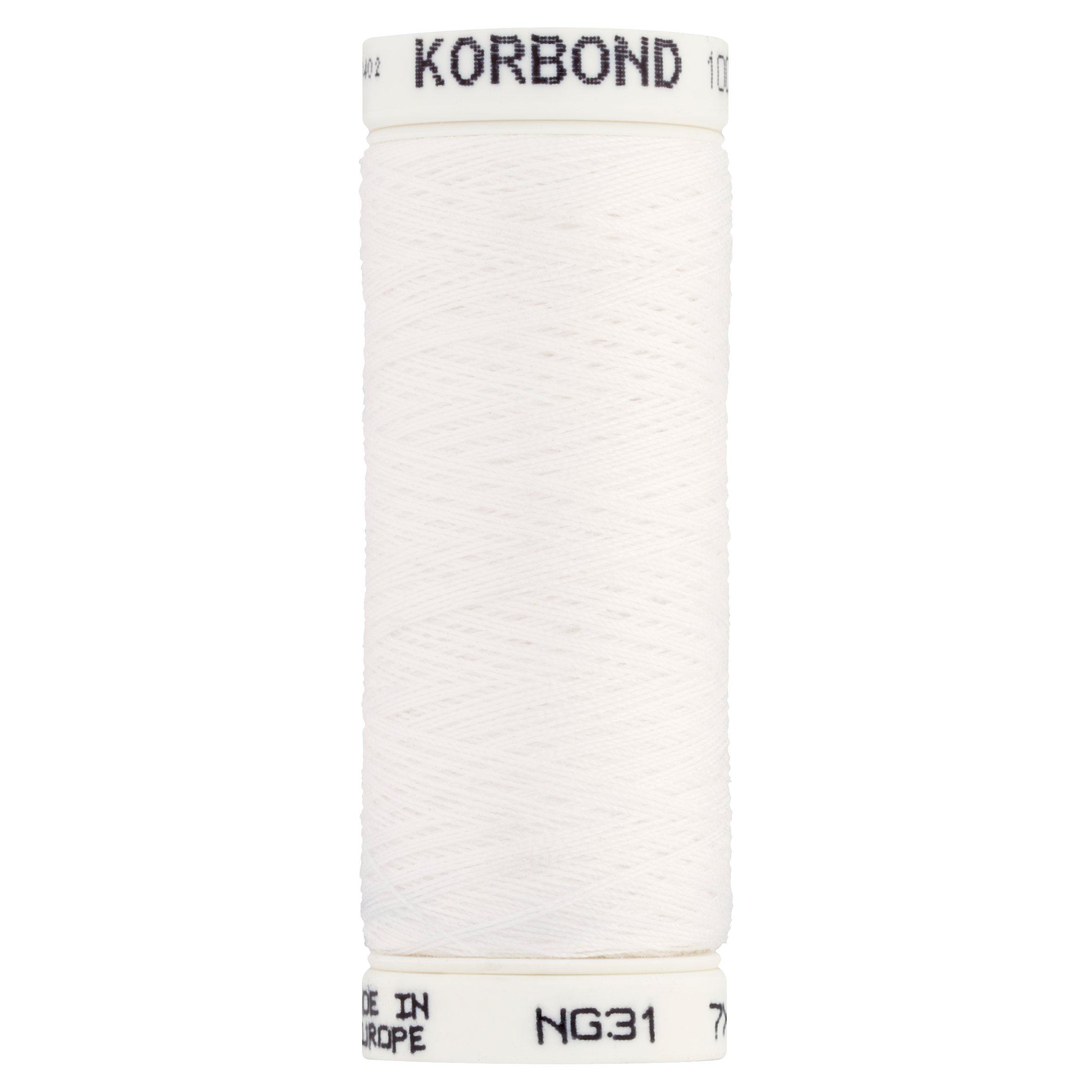 Korbond White Polyester Thread 100m