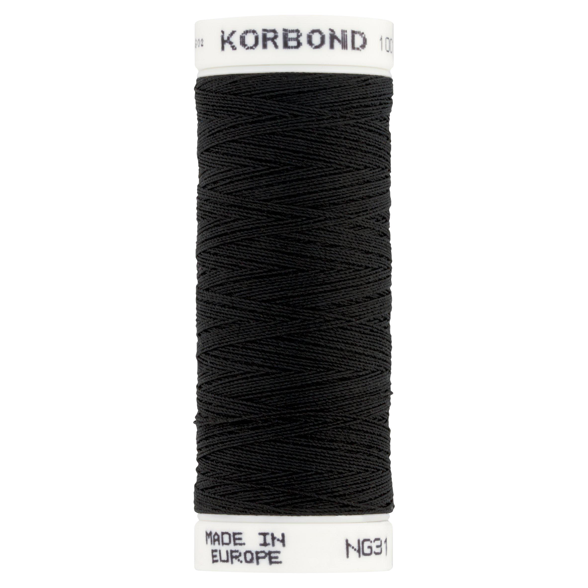 Korbond Black Polyester Thread 100m