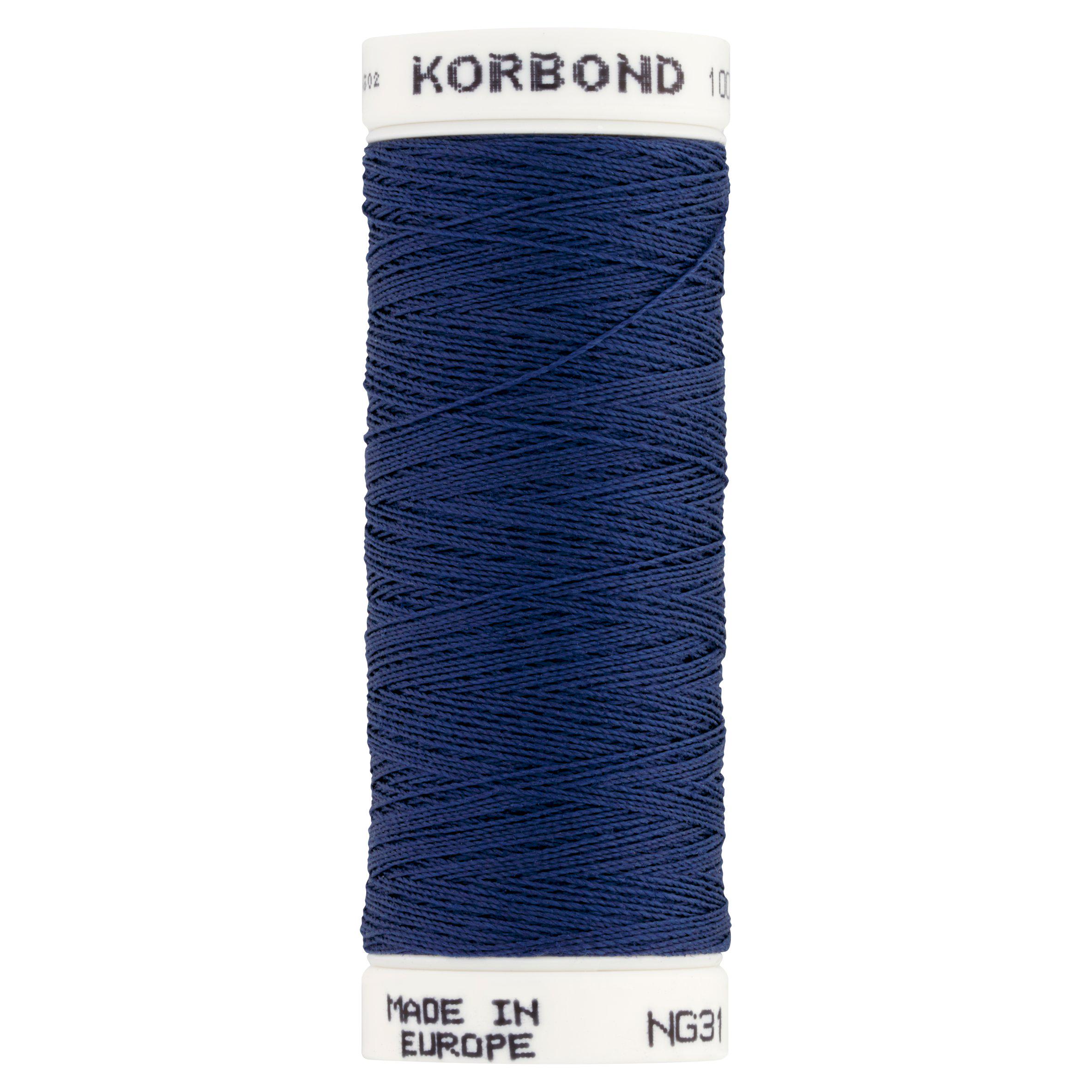 Korbond Navy Blue Polyester Thread 100m