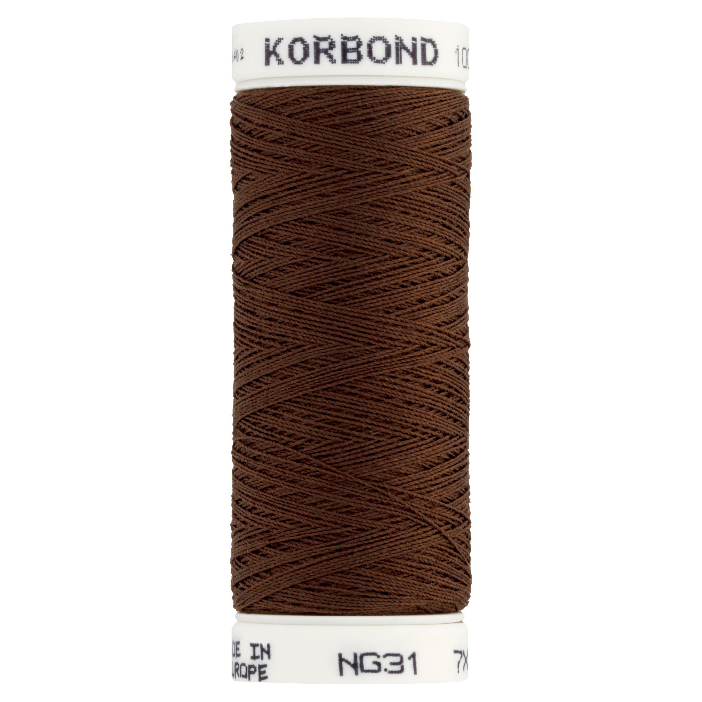 Korbond Brown Polyester Thread 100m