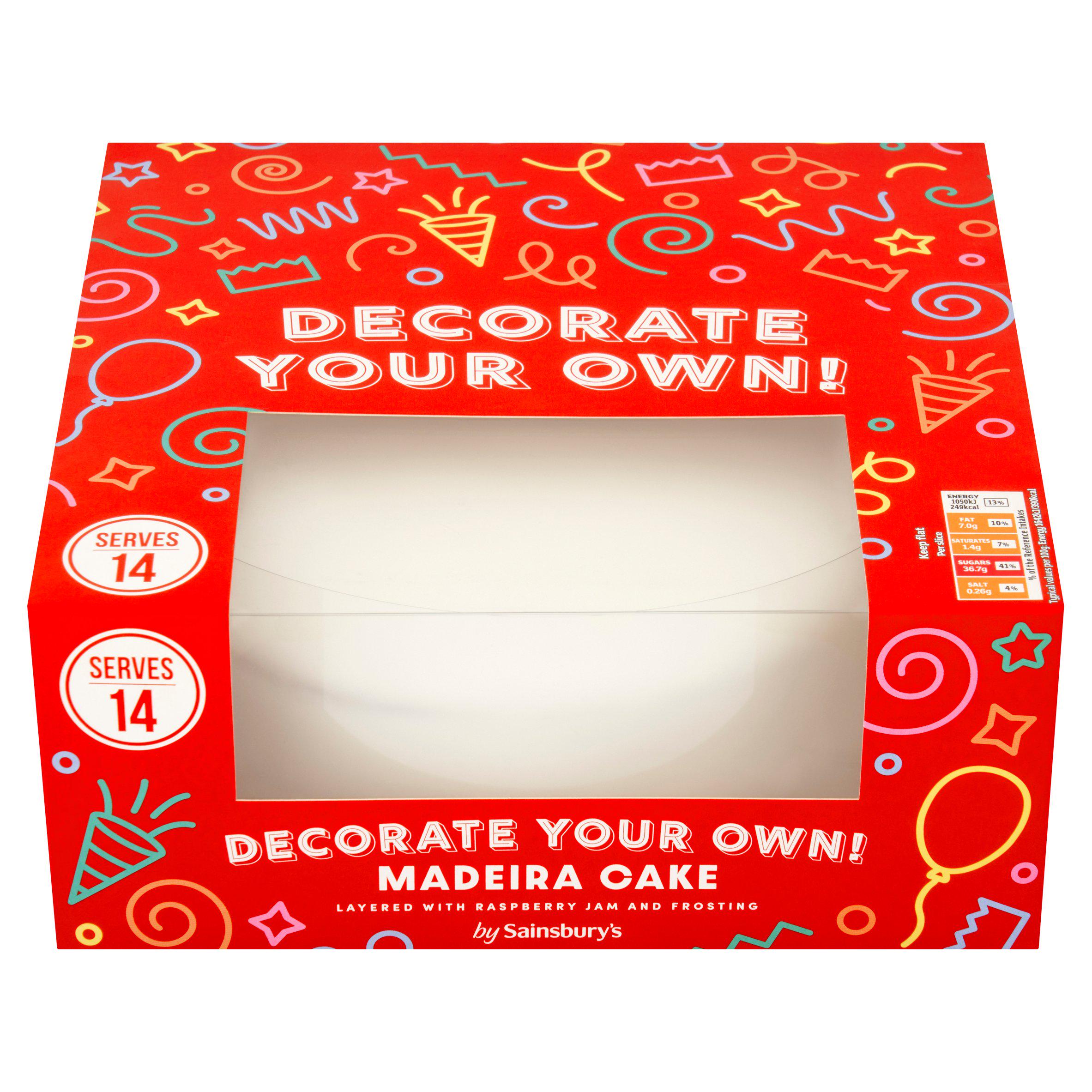 Sainsbury's Birthday Celebration Decorate Your Own Cake 905g (Serves 14)