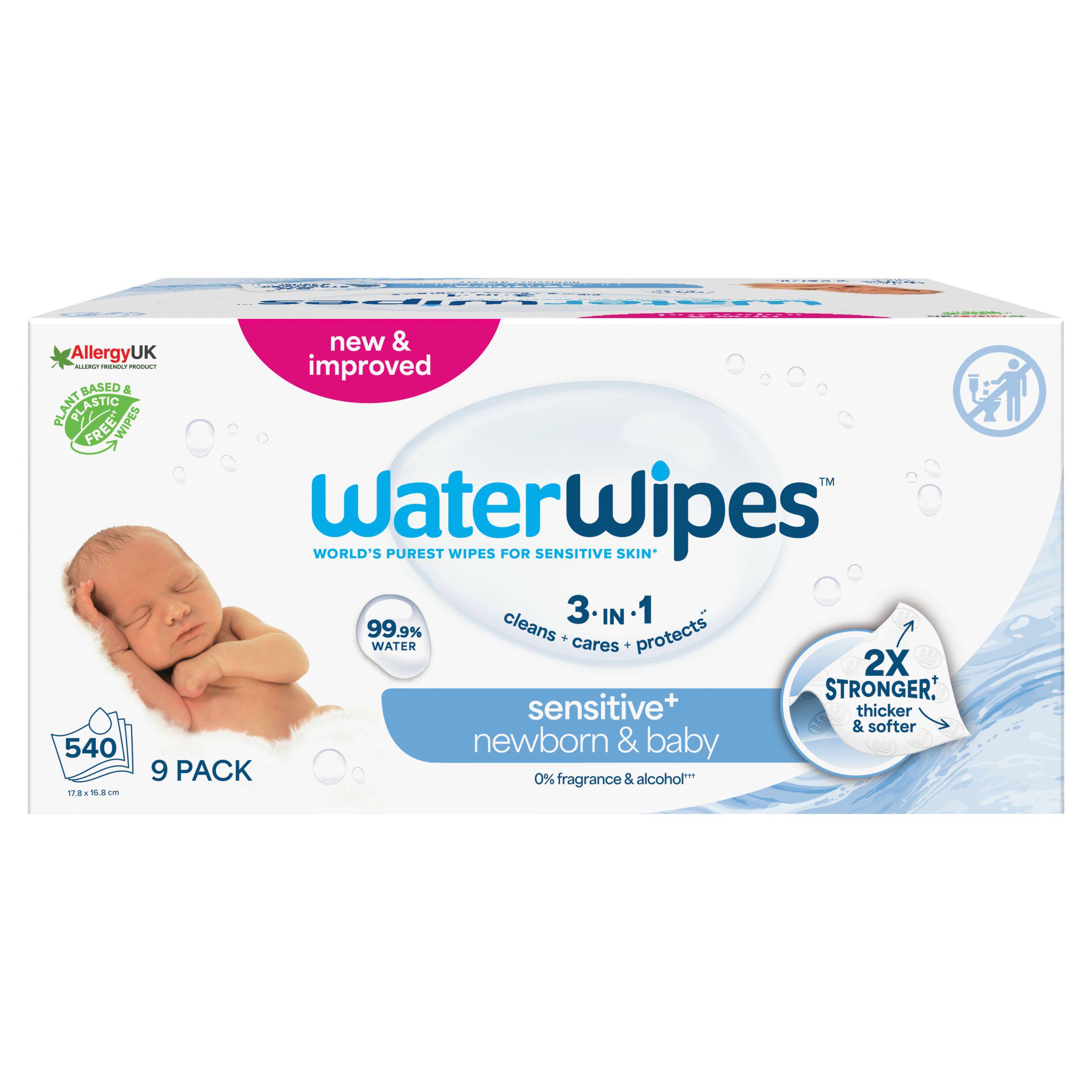 WaterWipes Sensitive Biodegradable Baby Wipes 60 x 9