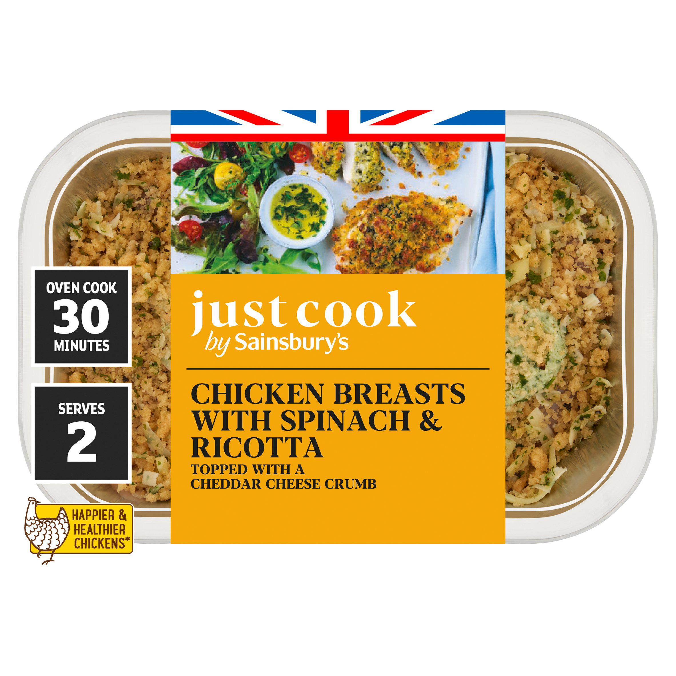 Sainsbury's Just Cook Chicken Breasts with Spinach & Ricotta 360g
