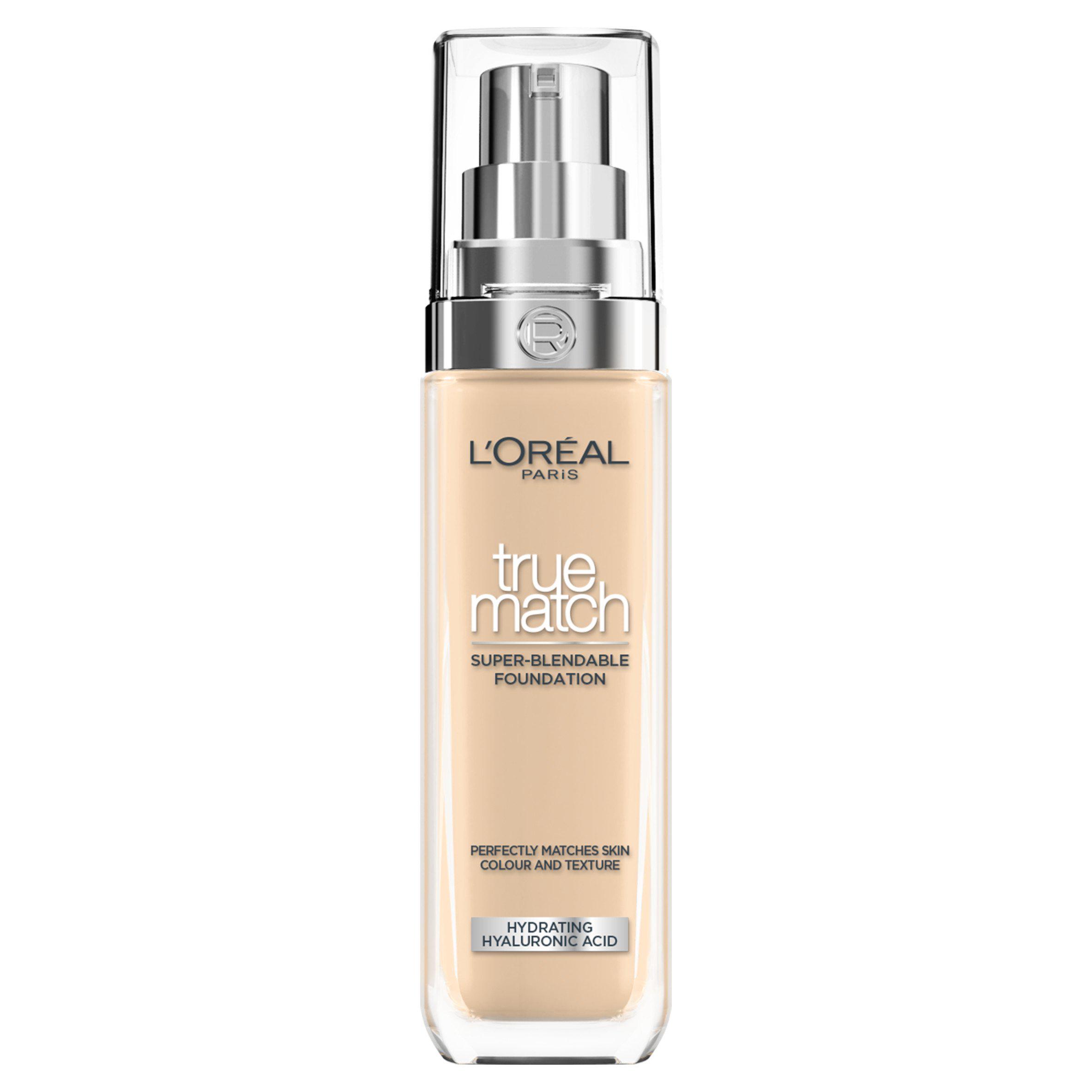 L'Oreal Paris True Match Liquid Foundation with Hyaluronic Acid 30ml and SPF (Various Shades) 2N
