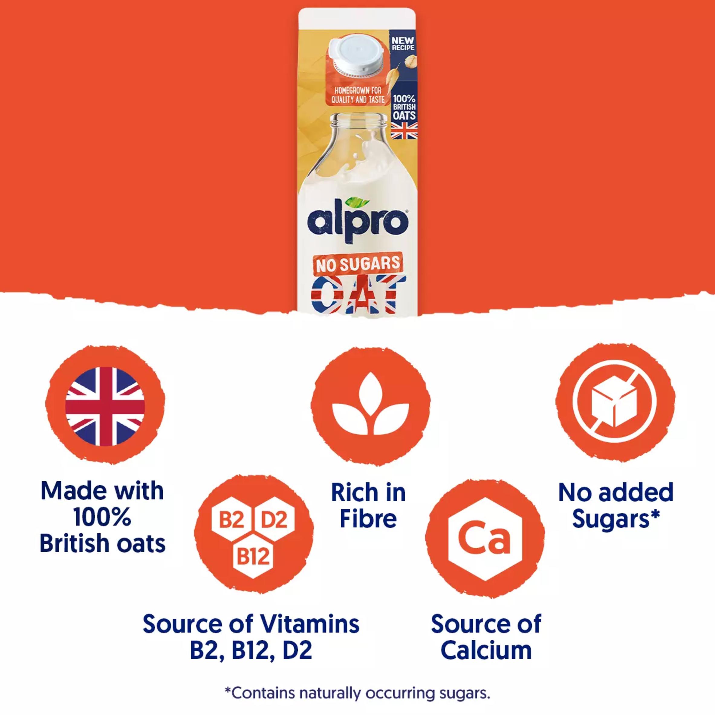 Alpro 1L Oat No Sugar Chilled Dairy Free Drink thumbnail 2
