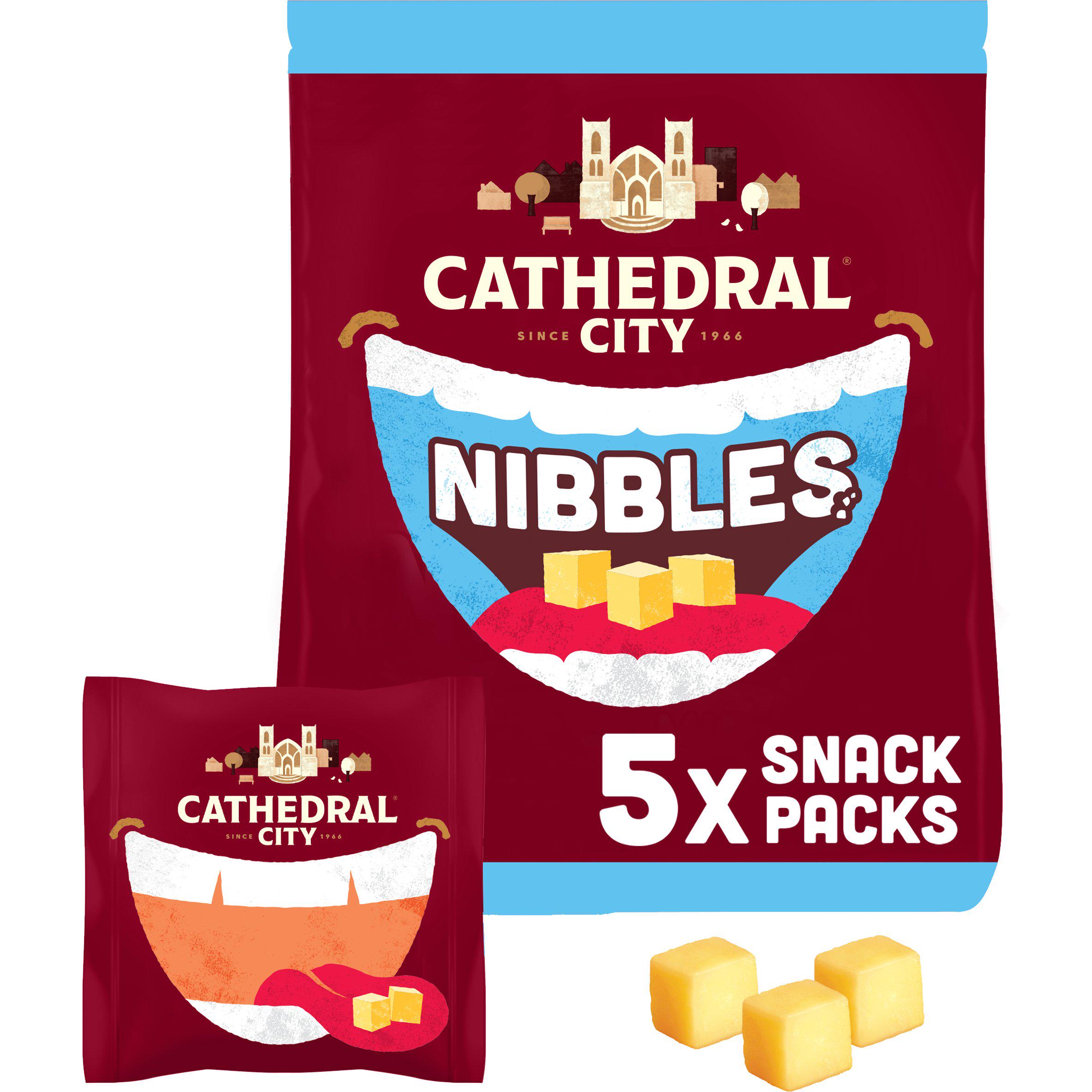 Cathedral City Kids Snack Nibbles Mild Lighter Cheddar Cheese 5x16g