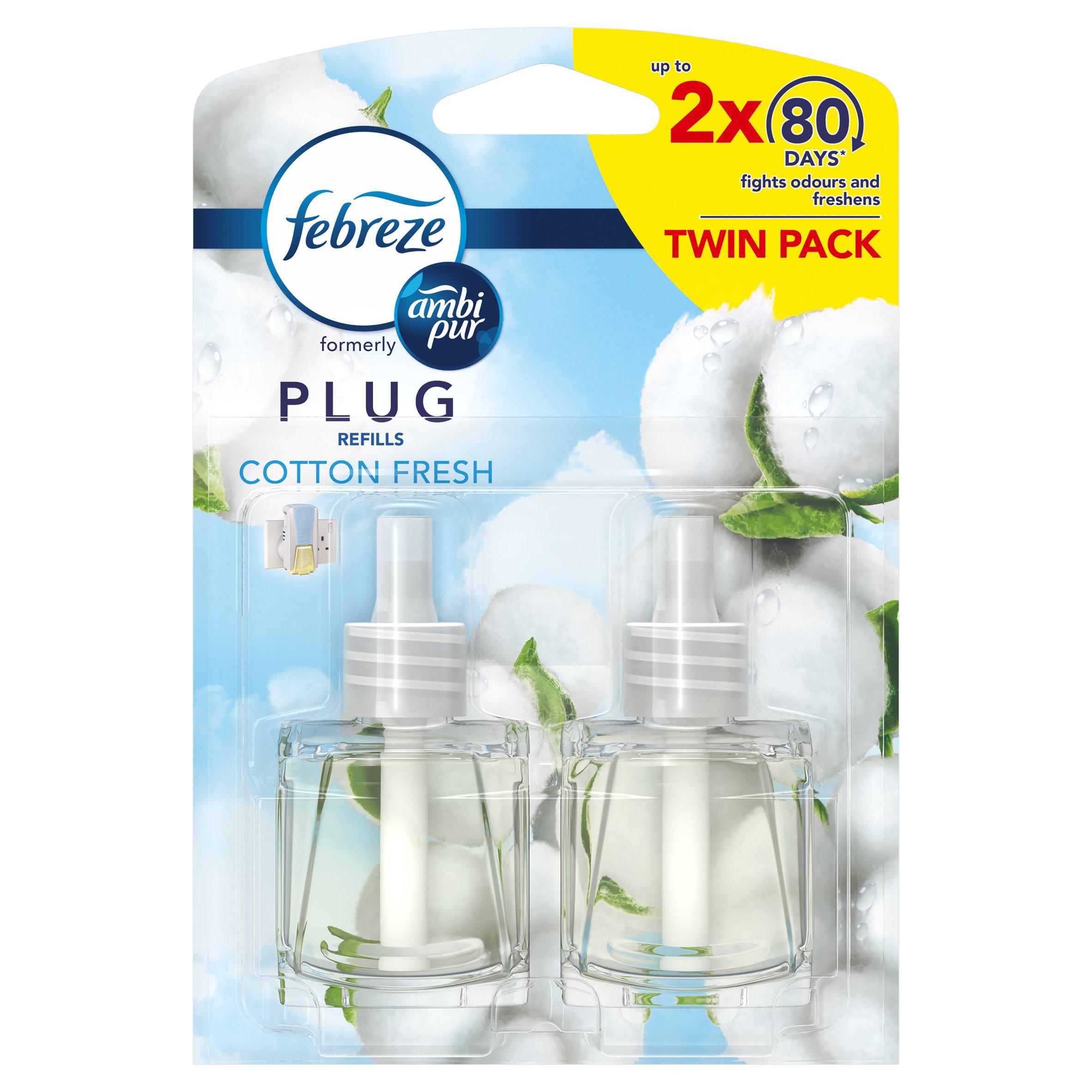Ambi Pur Plug-In Air Freshener Refill Twin Pack, Cotton
