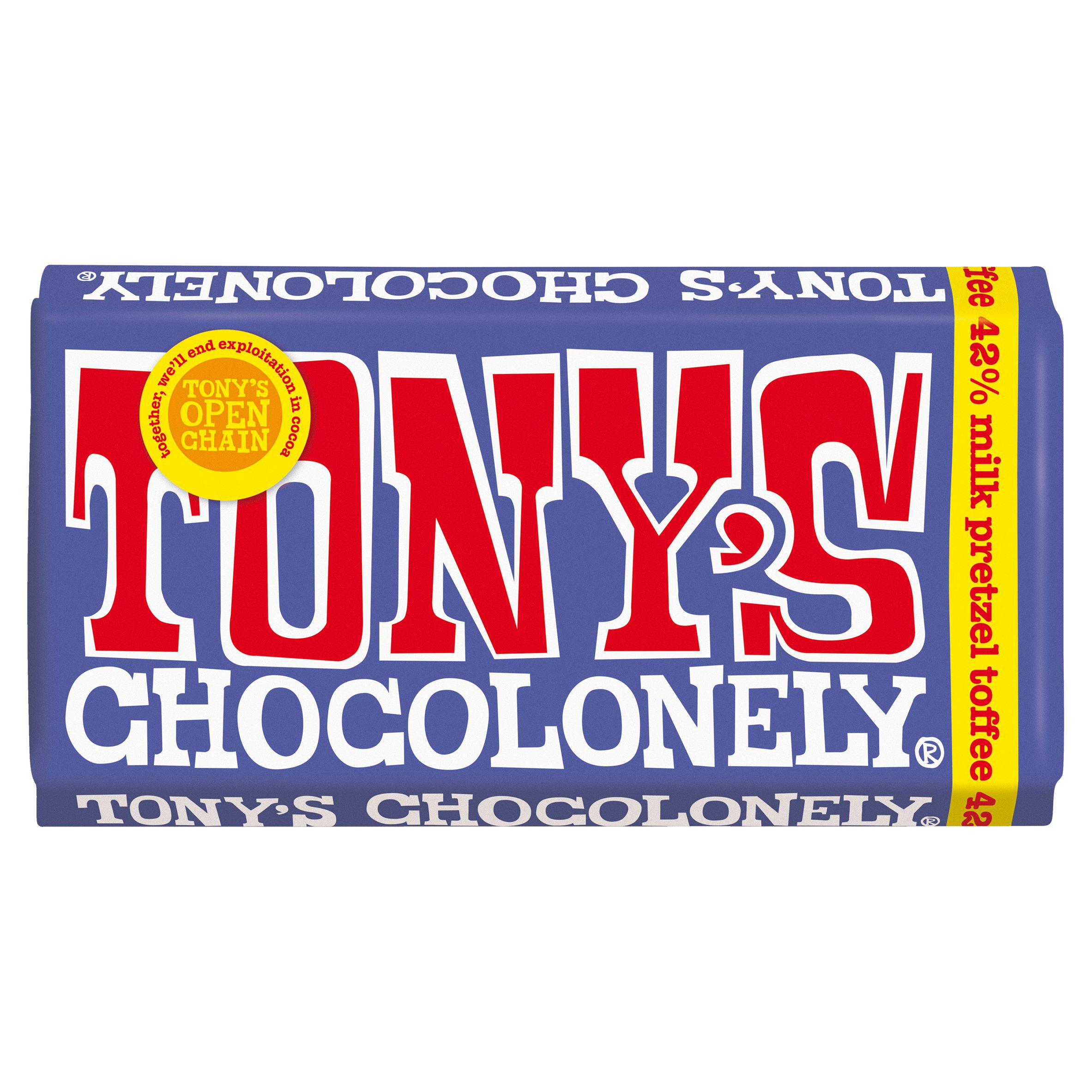 Tony's Chocolonely Dark Milk Chocolate Pretzel Toffee 42%
