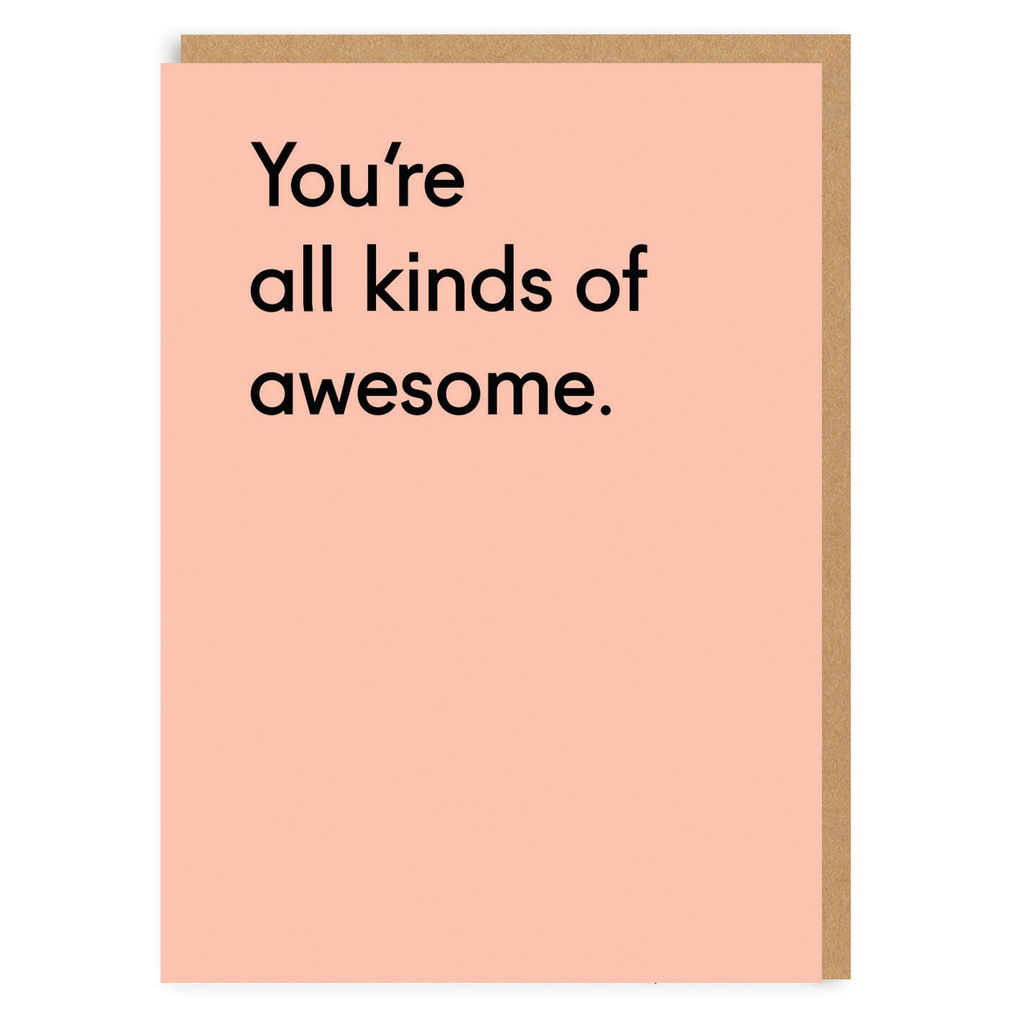 Ohh Deer Open Card All Kinds of Awesome Pink Greeting Card
