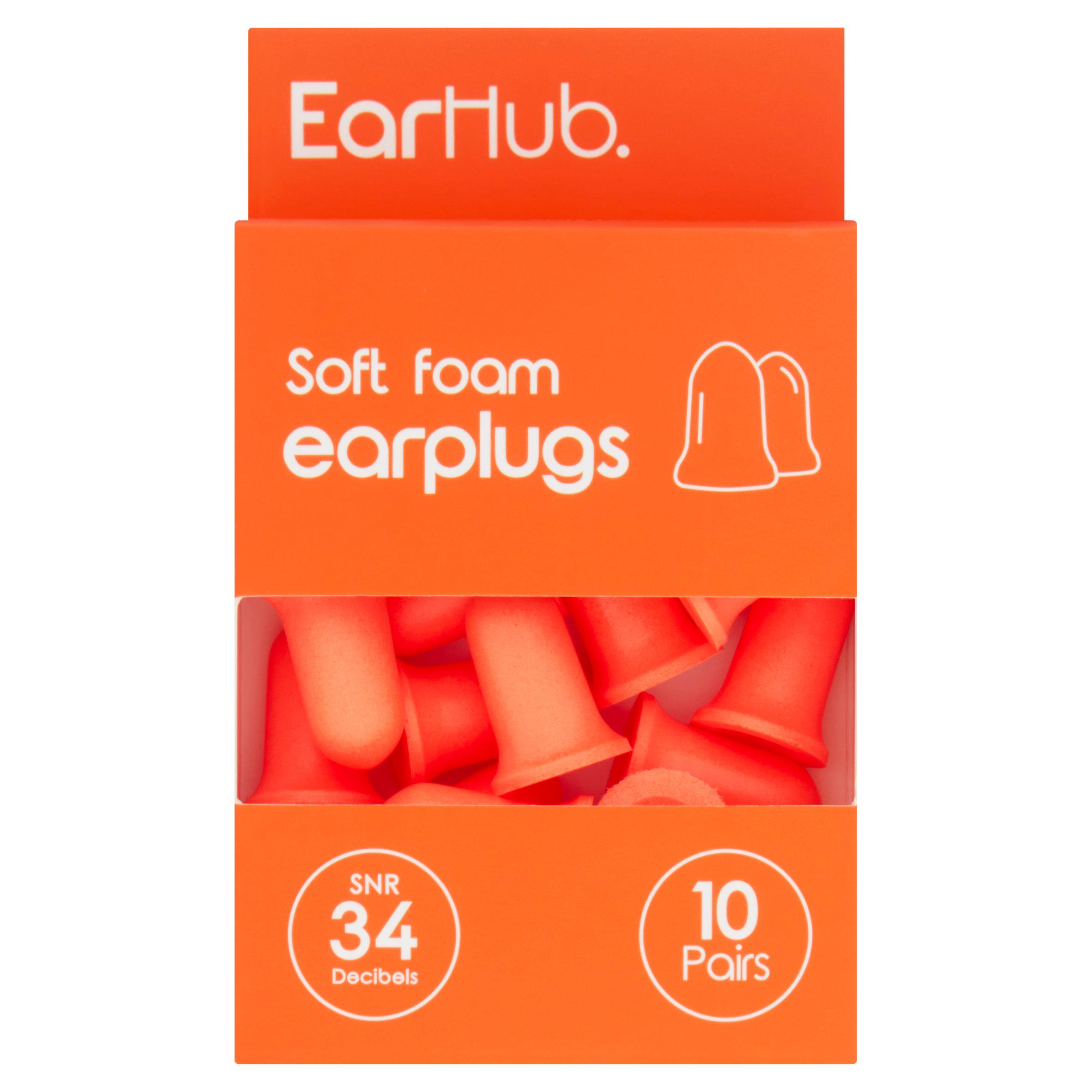 EarHub Premium Soft Orange Foam Earplugs