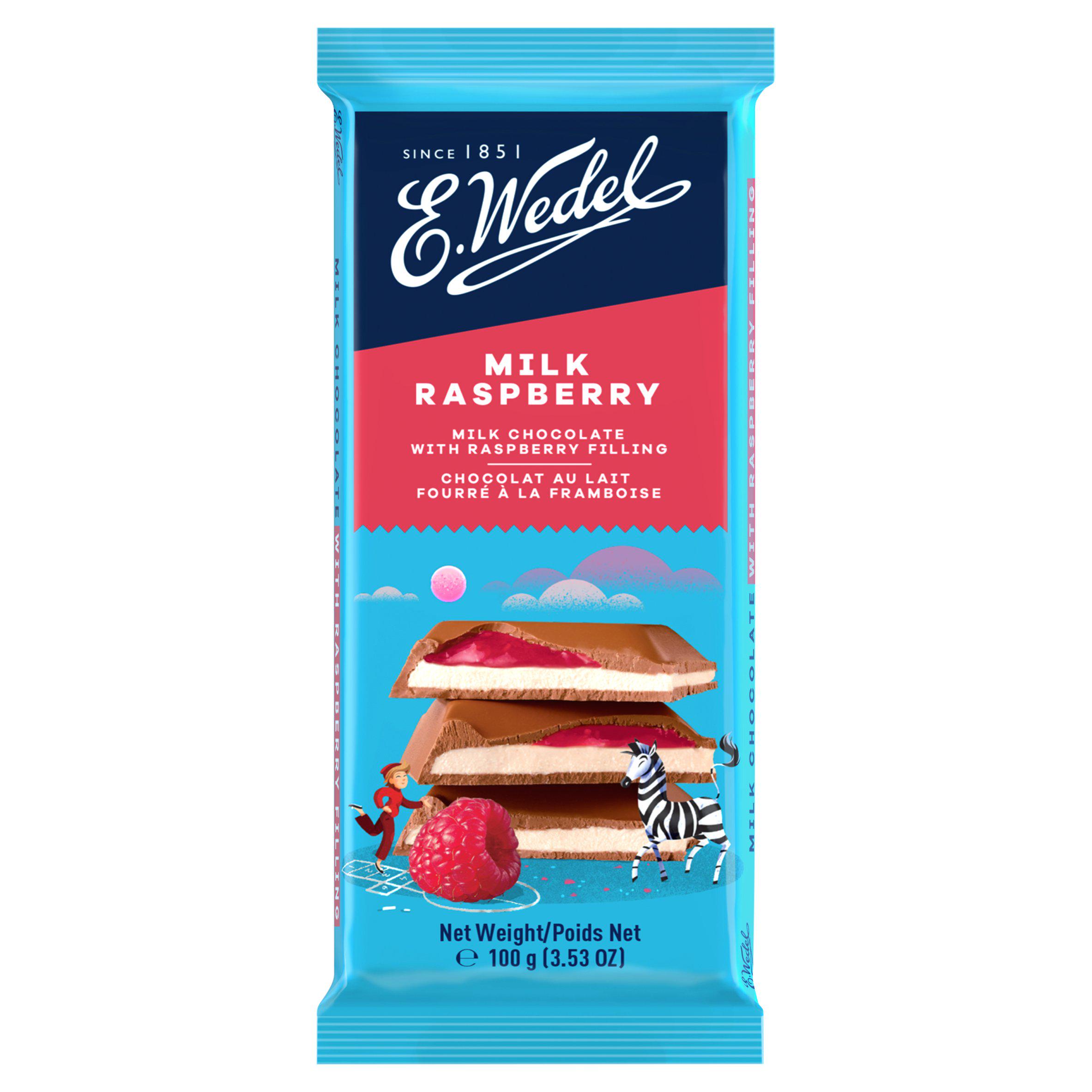 E. Wedel Milk Chocolate with Raspberry Filling 100g