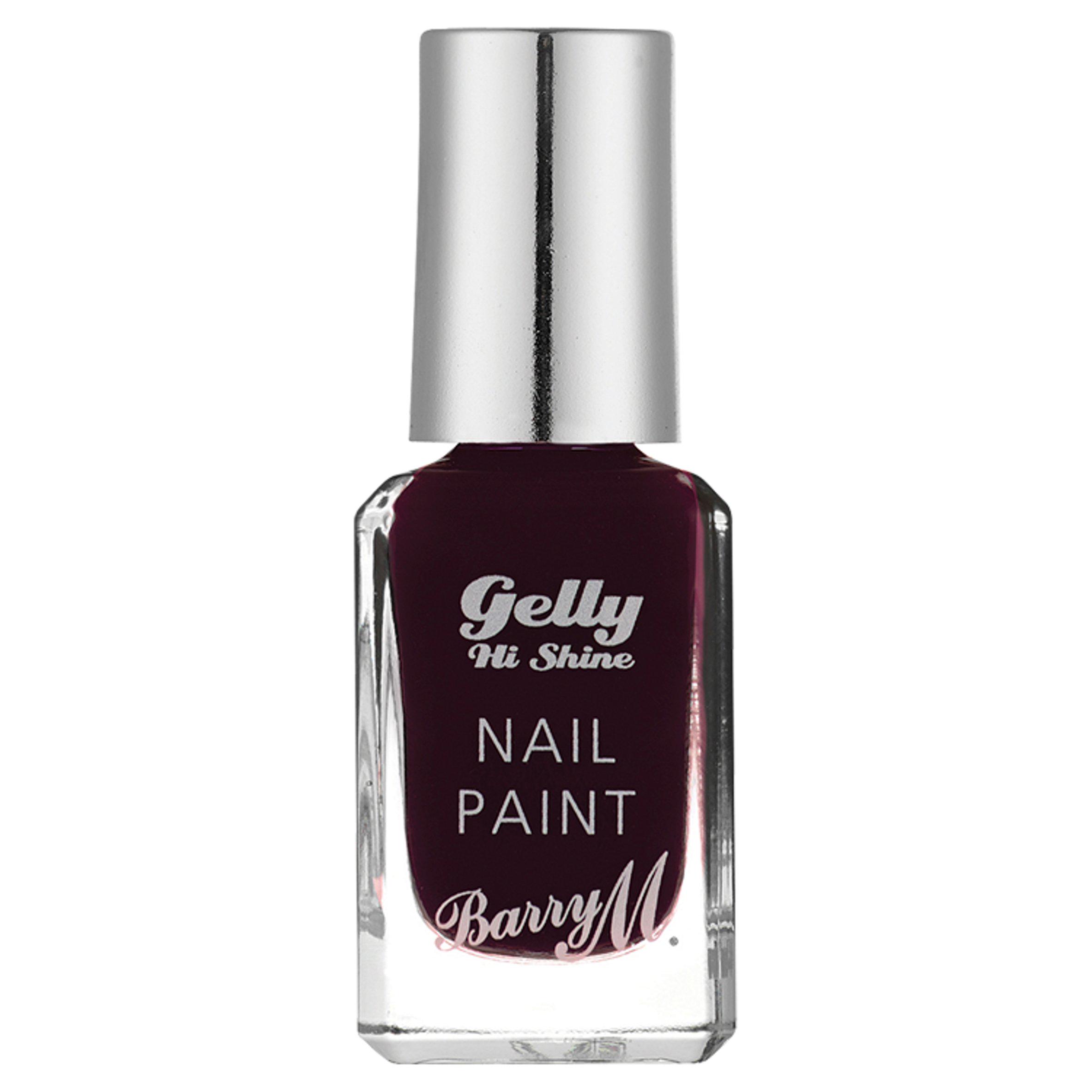 Barry M Gelly Hi Shine Nail Paint 124 Black Cherry 10ml