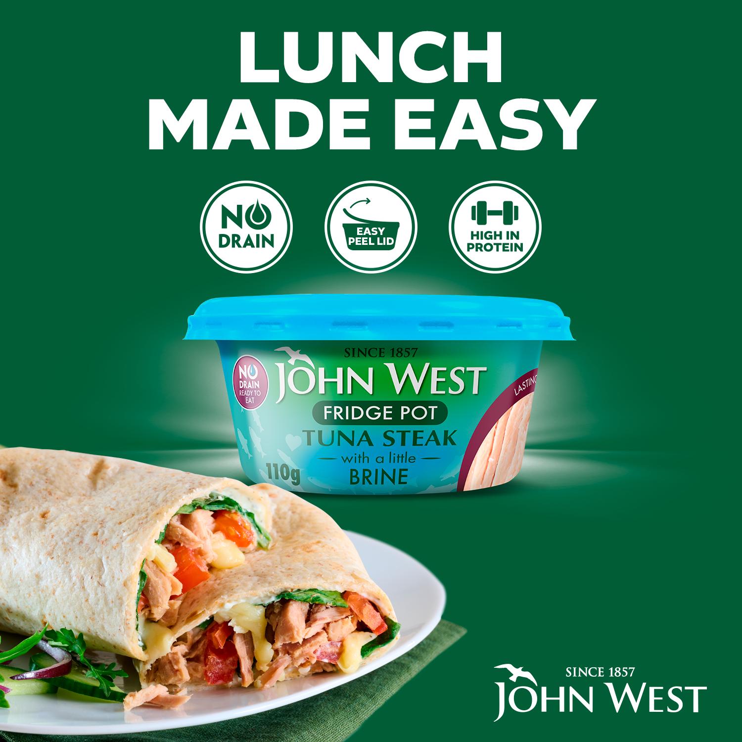 John West No Drain Fridge Pot Tuna Steak with a Little Brine 3x110g thumbnail 3