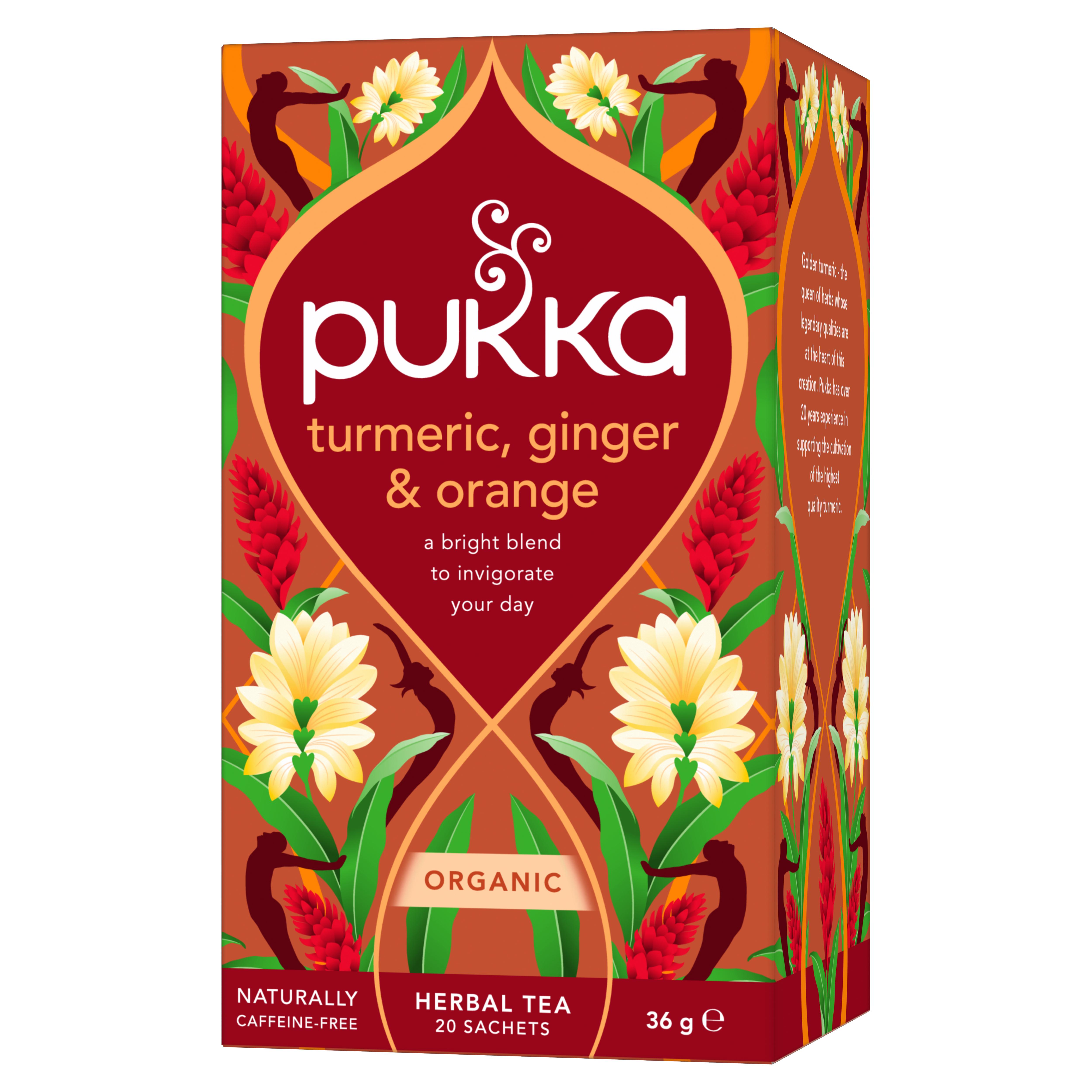 Pukka Organic Turmeric, Ginger & Orange Tea Home Compostable Herbal Tea Bags x 20 thumbnail 2