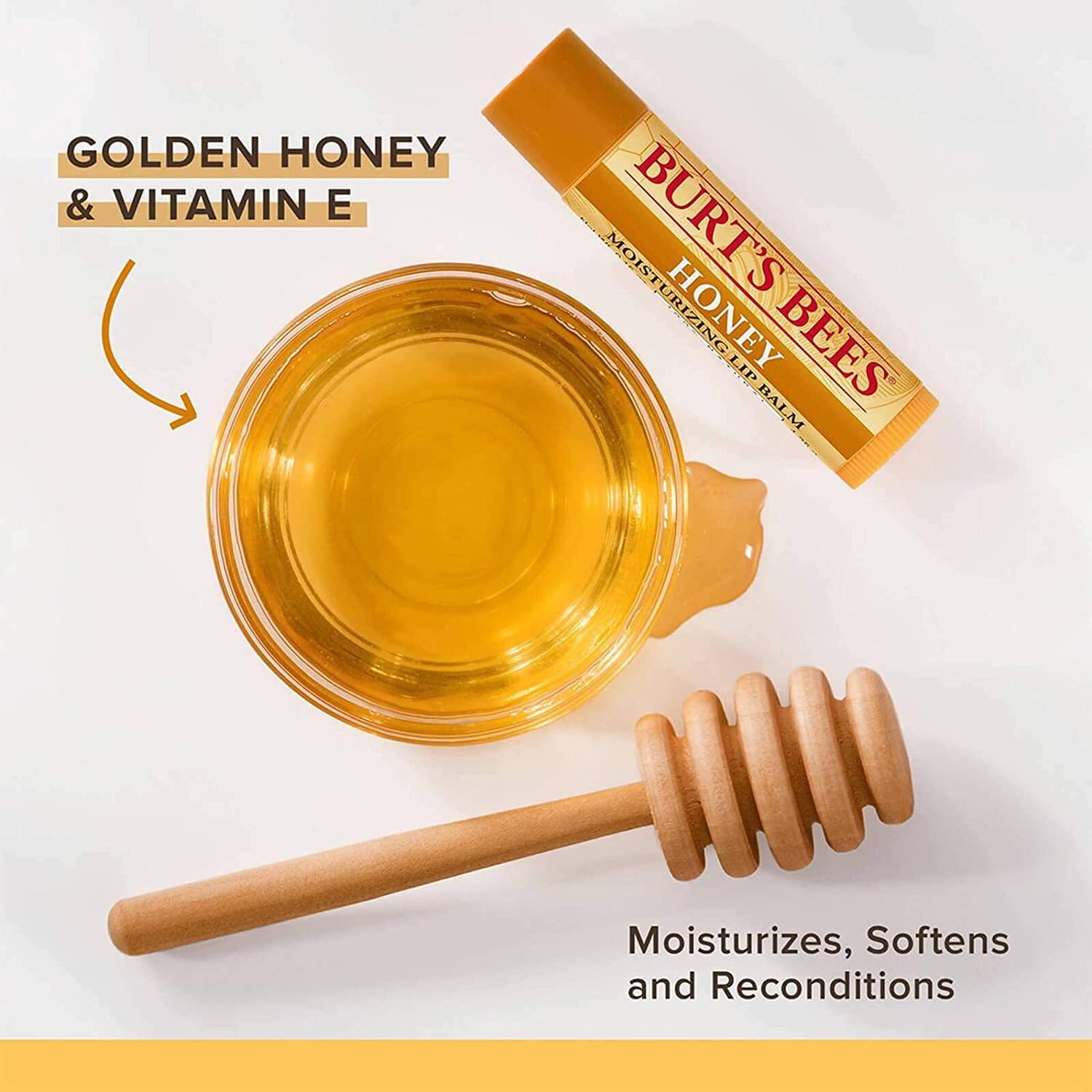 Burt's Bees 100% Natural Moisturising Lip Balm Tube Honey 4.25g thumbnail 3