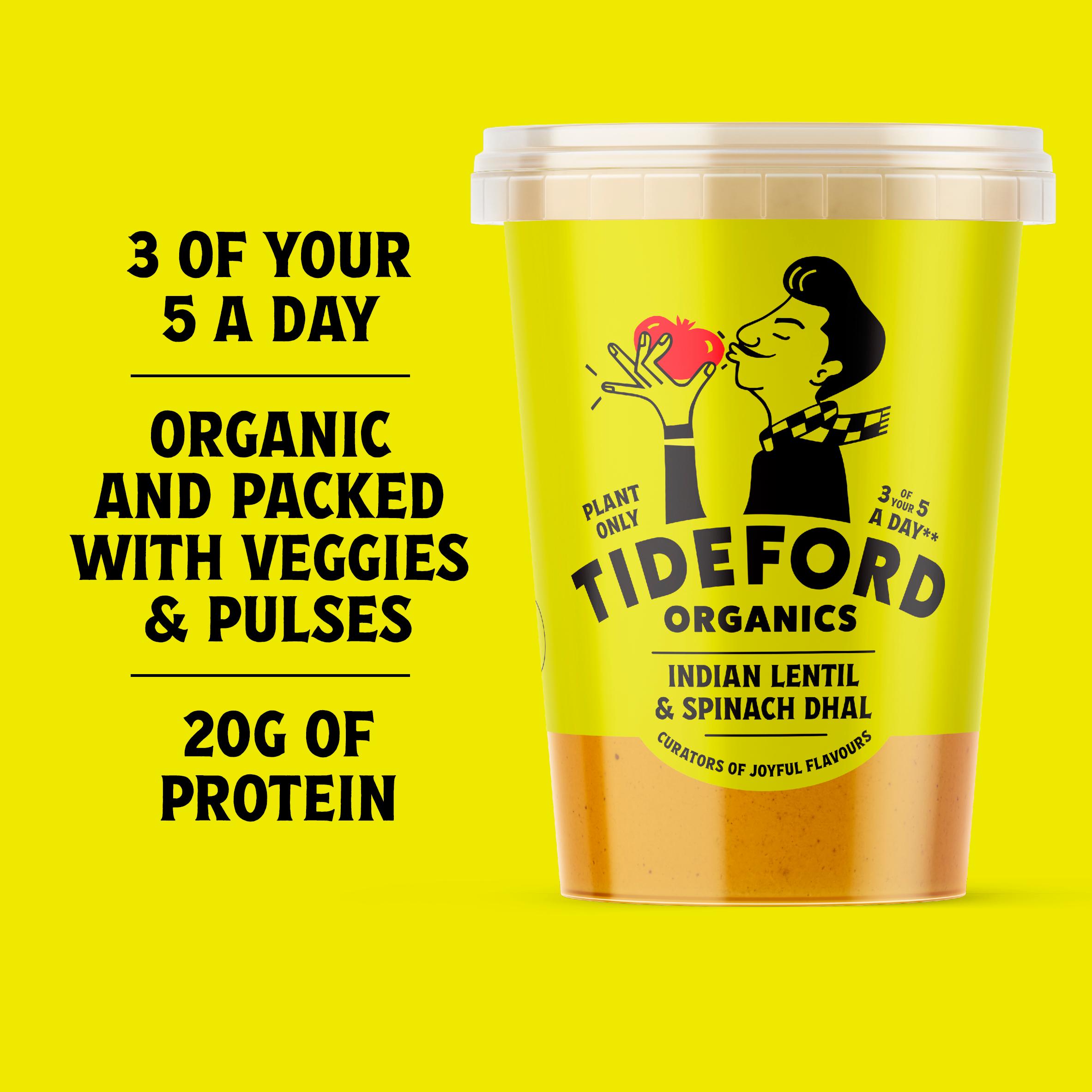 Tideford Organics Indian Lentil & Spinach Dhal 560g thumbnail 2