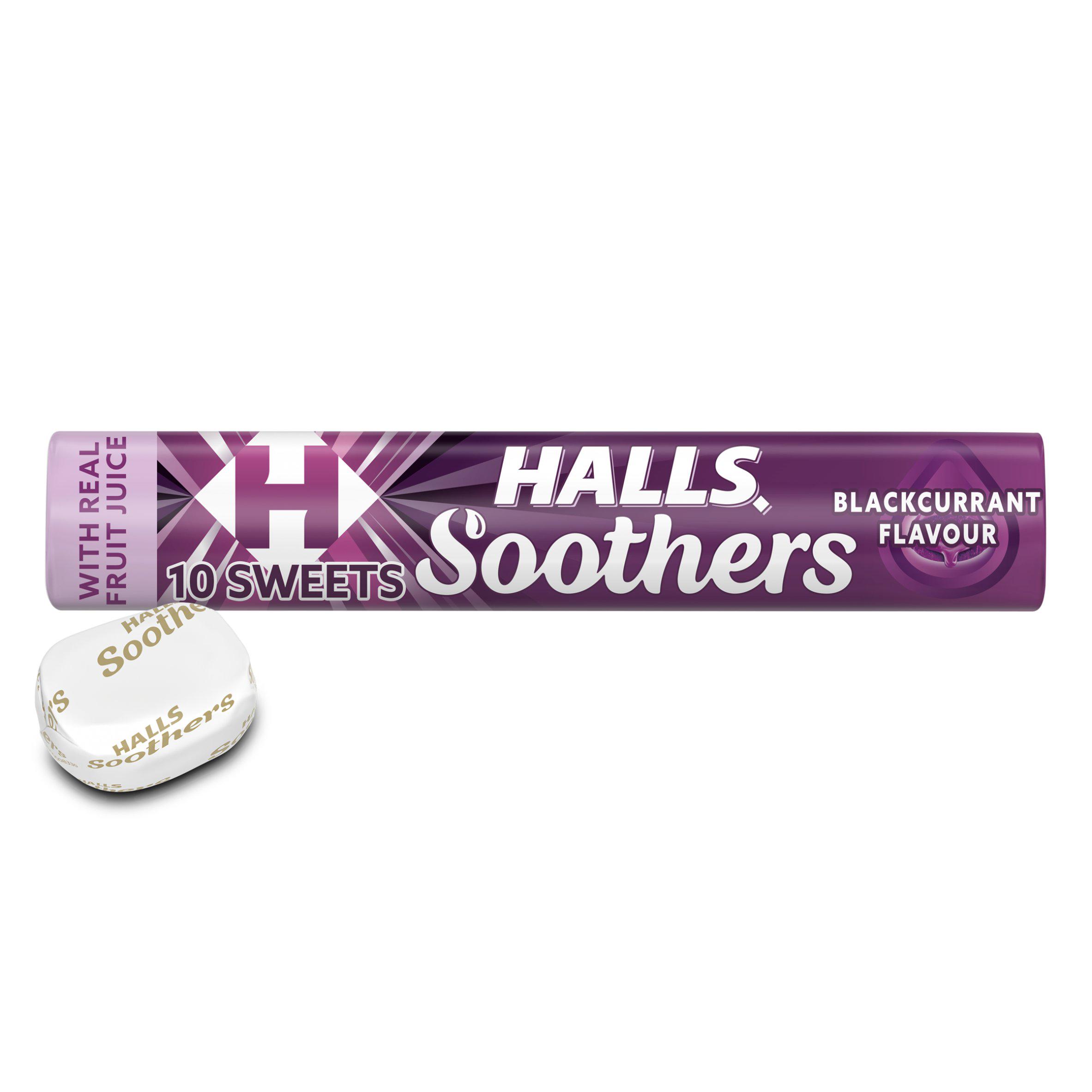 Halls Soothers 45g Blackcurrant Lozenges Roll