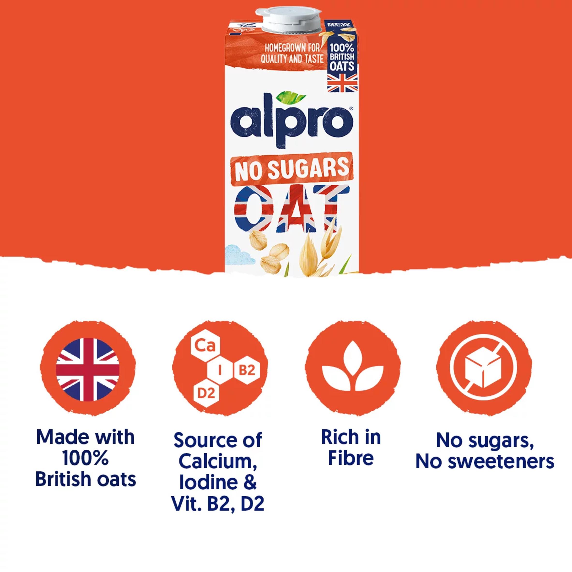 Alpro 1L Oat No Sugar Long Life Dairy Free Drink thumbnail 2
