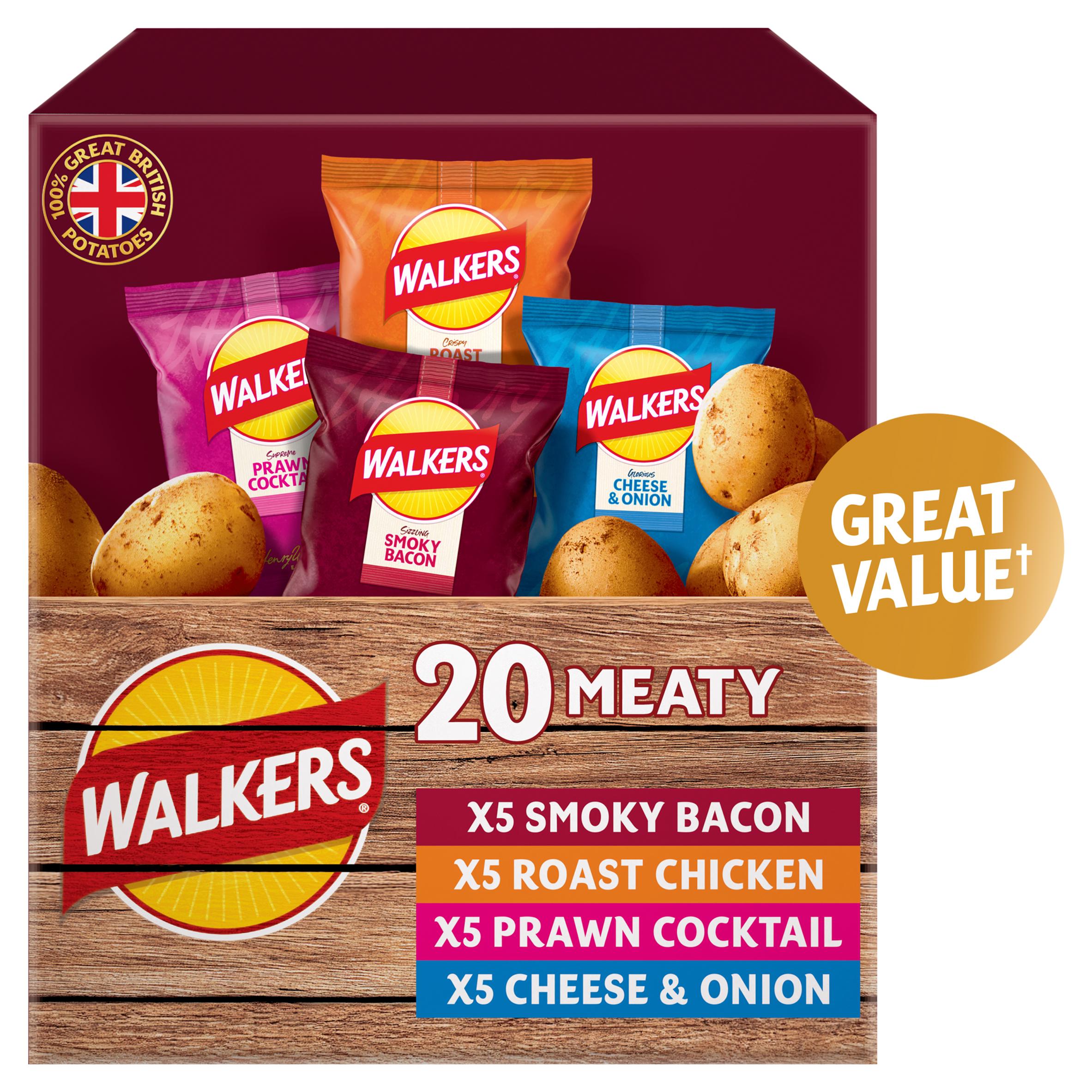 Walkers Meaty Variety Multipack Crisps 20x25g thumbnail 2