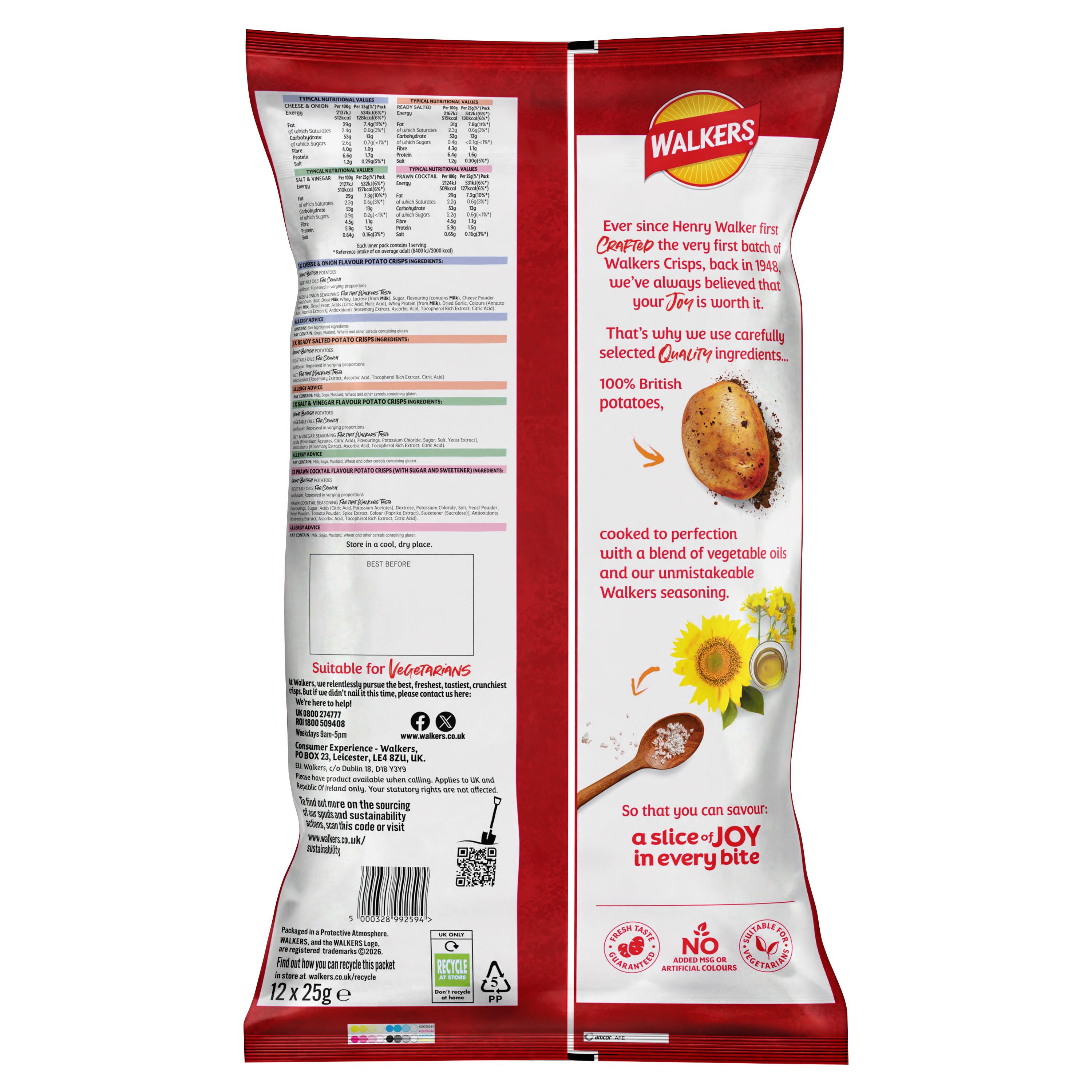 Walkers Classic Variety Multipack Crisps 12x25g thumbnail 4