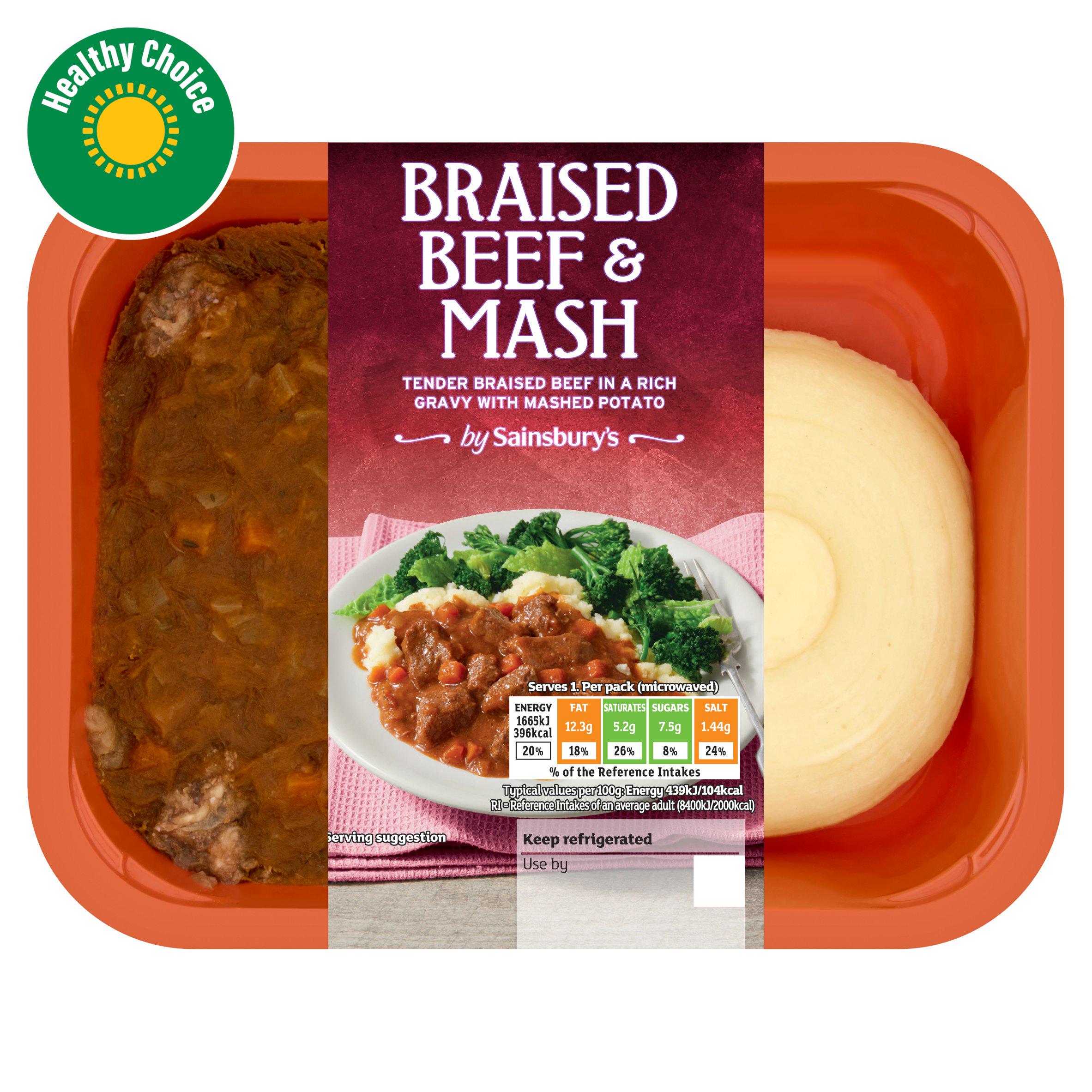 Sainsbury's Braised Beef & Mash 400g (Serves 1)